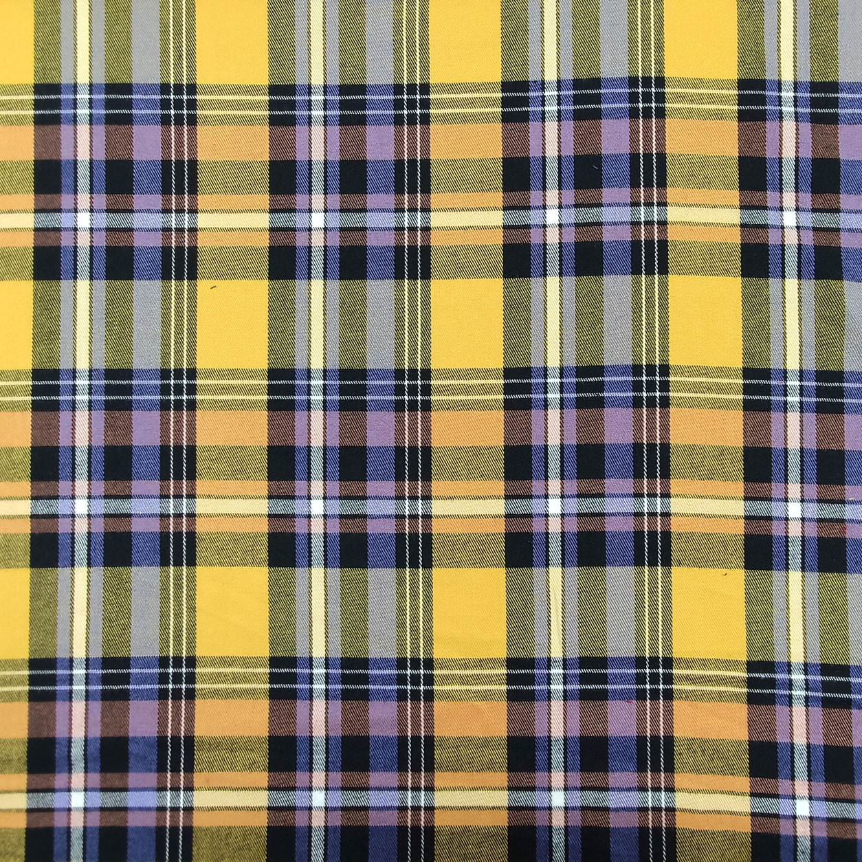 Tessuto Tartan Scozzese Quadri Viola e Giallo