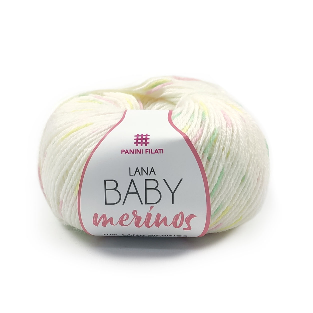 Gomitolo-lana-baby-merinos-Bianco-Mix-rosa-giallo-e-verde 4