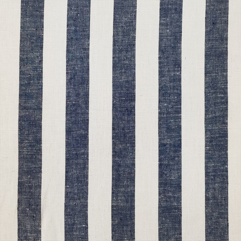 Tessuto Misto Lino Righe Larghe Blu