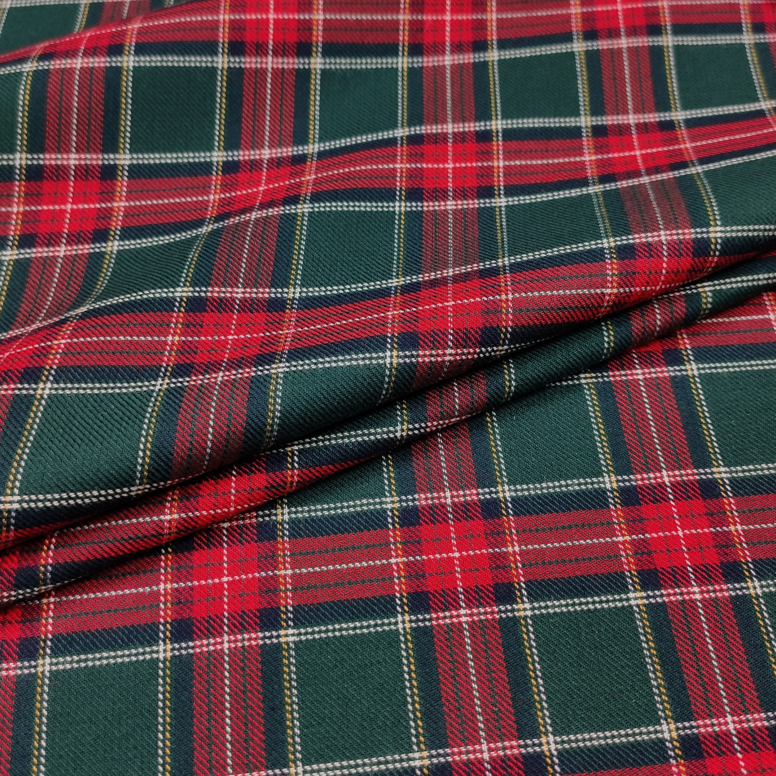 flanella di cotone tartan rosso e verde