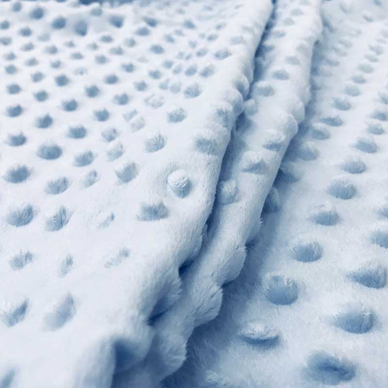 Tessuto Minky Dots Lux Azzurro Baby 1