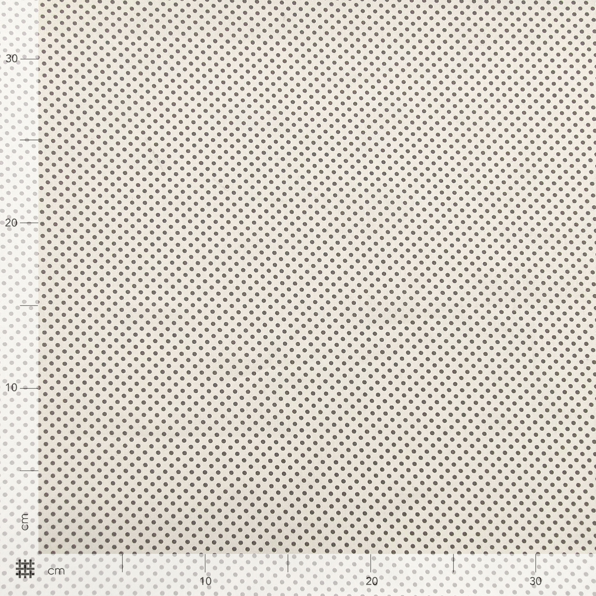 Tessuto Cotone Bianco Pois Grigio Image