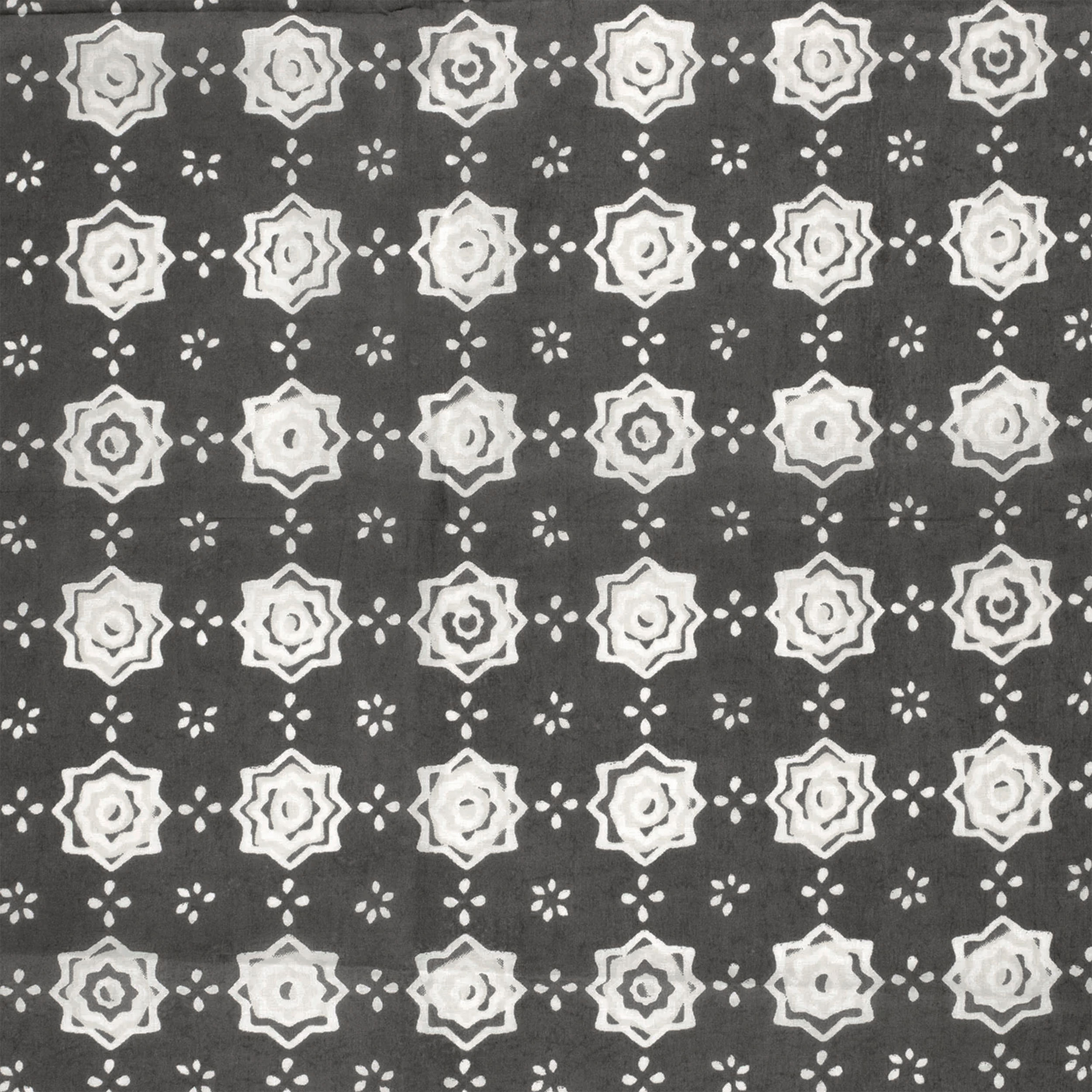 Mussola Cotone Fantasia Batik Sfondo Grigio Image