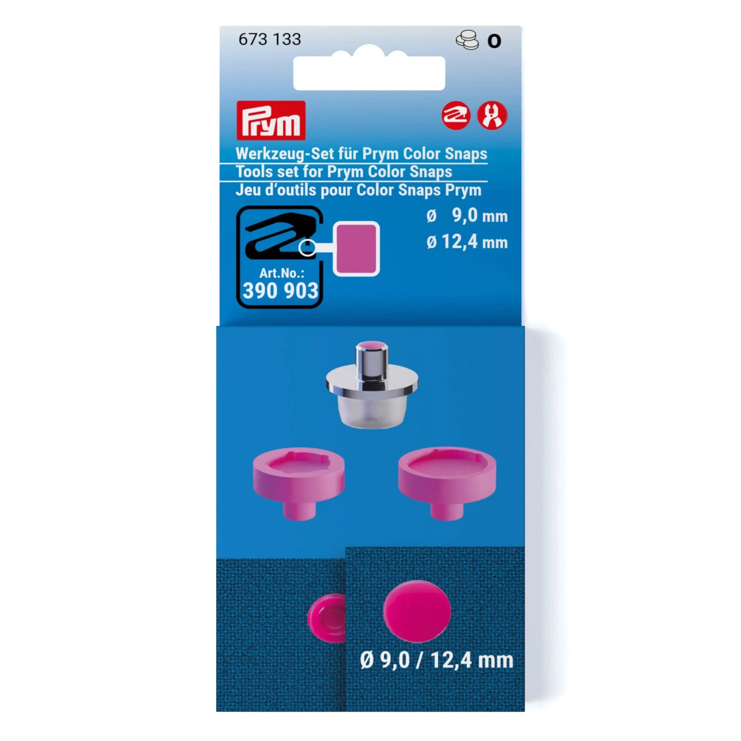 Set Strumenti Fuxia per Color Snap Prym 9 - 12,4 mm