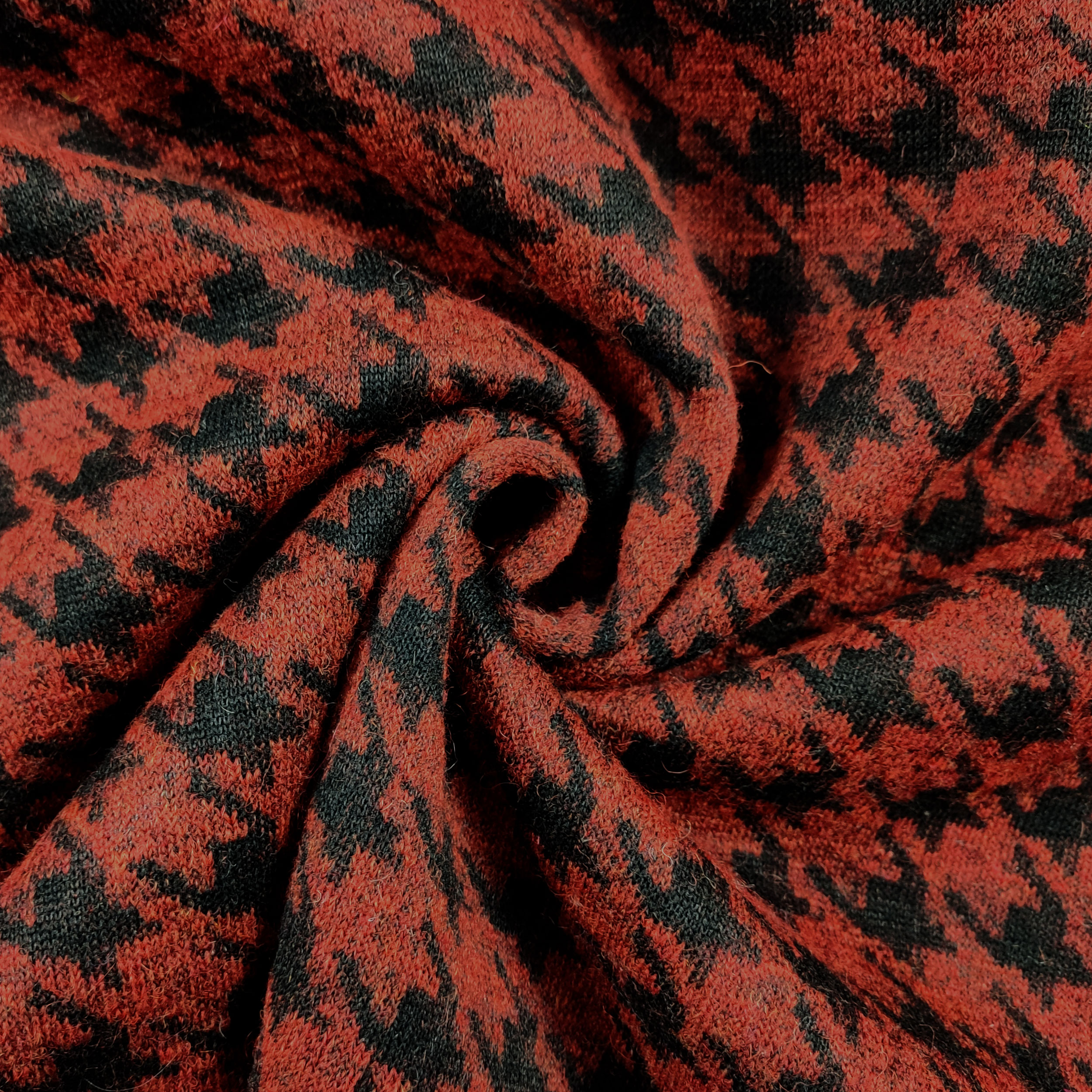 Pied De Poule Elasticizzato Nero e Bruciato