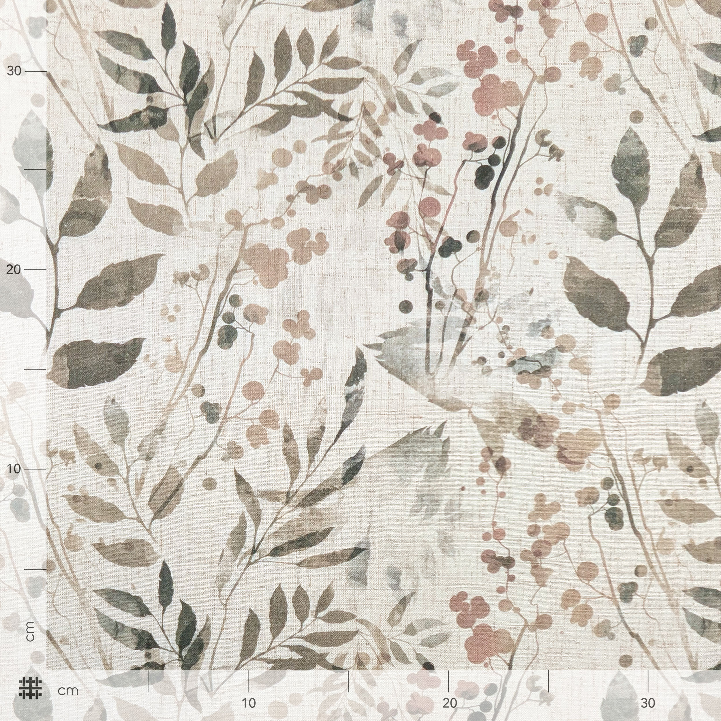 Lino Viscosa Fantasia Foliage Naturale Image