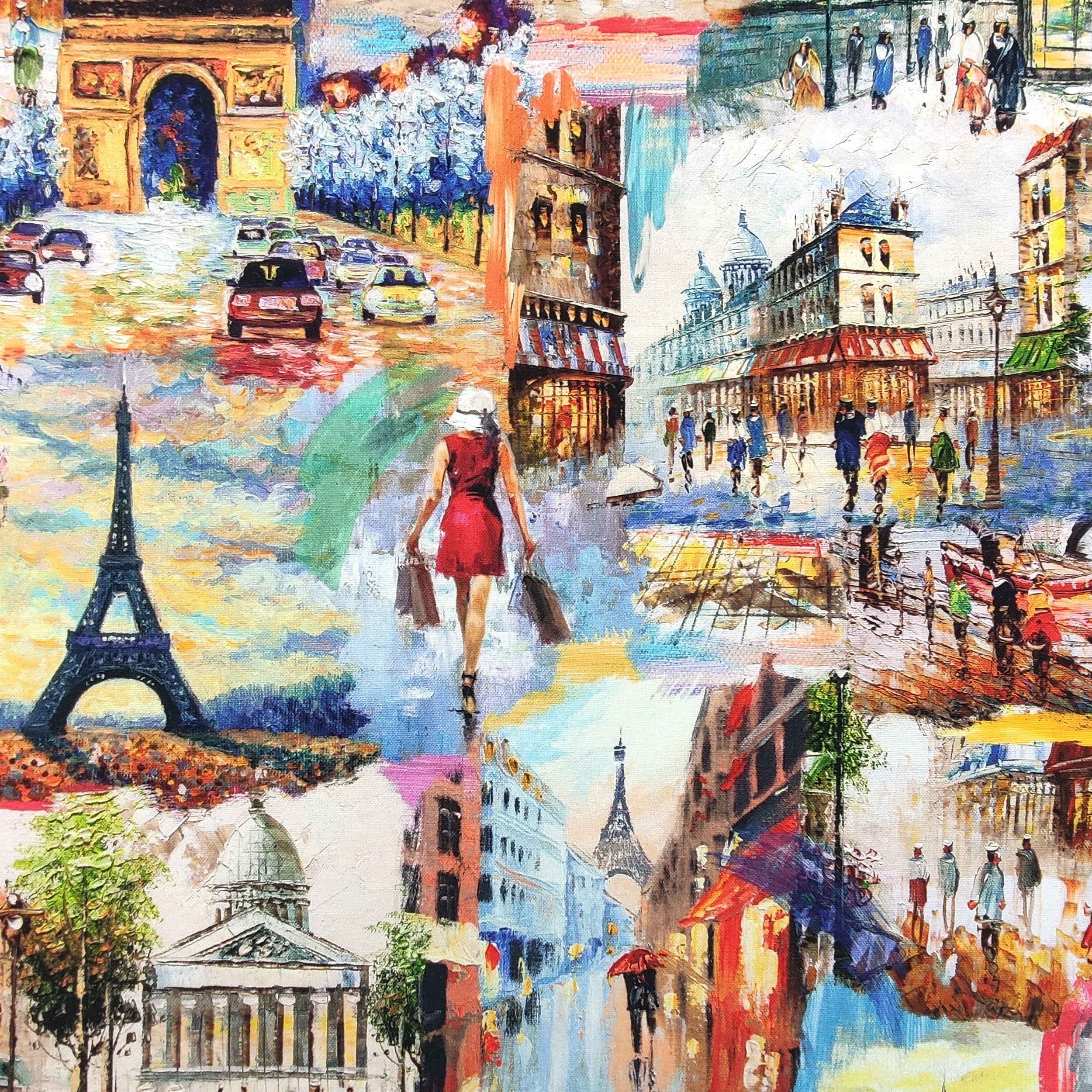 Tessuto Panama Cotone Dipinto di Parigi