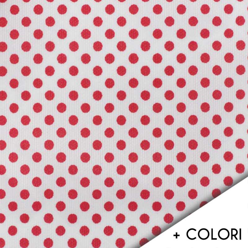 Tessuto Piquet di Cotone Pois Colorati