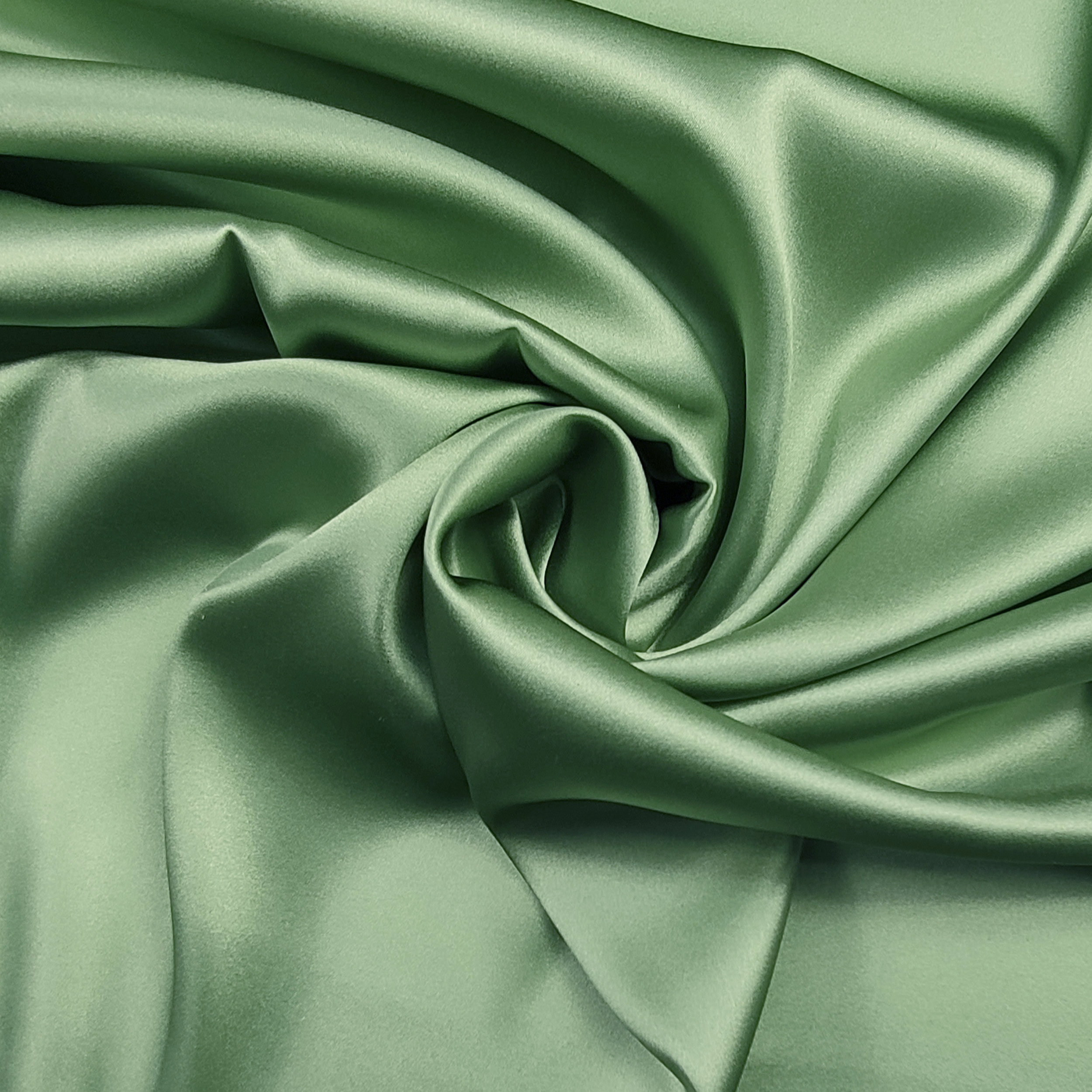 Tessuto Raso di Seta Elasticizzato Menta