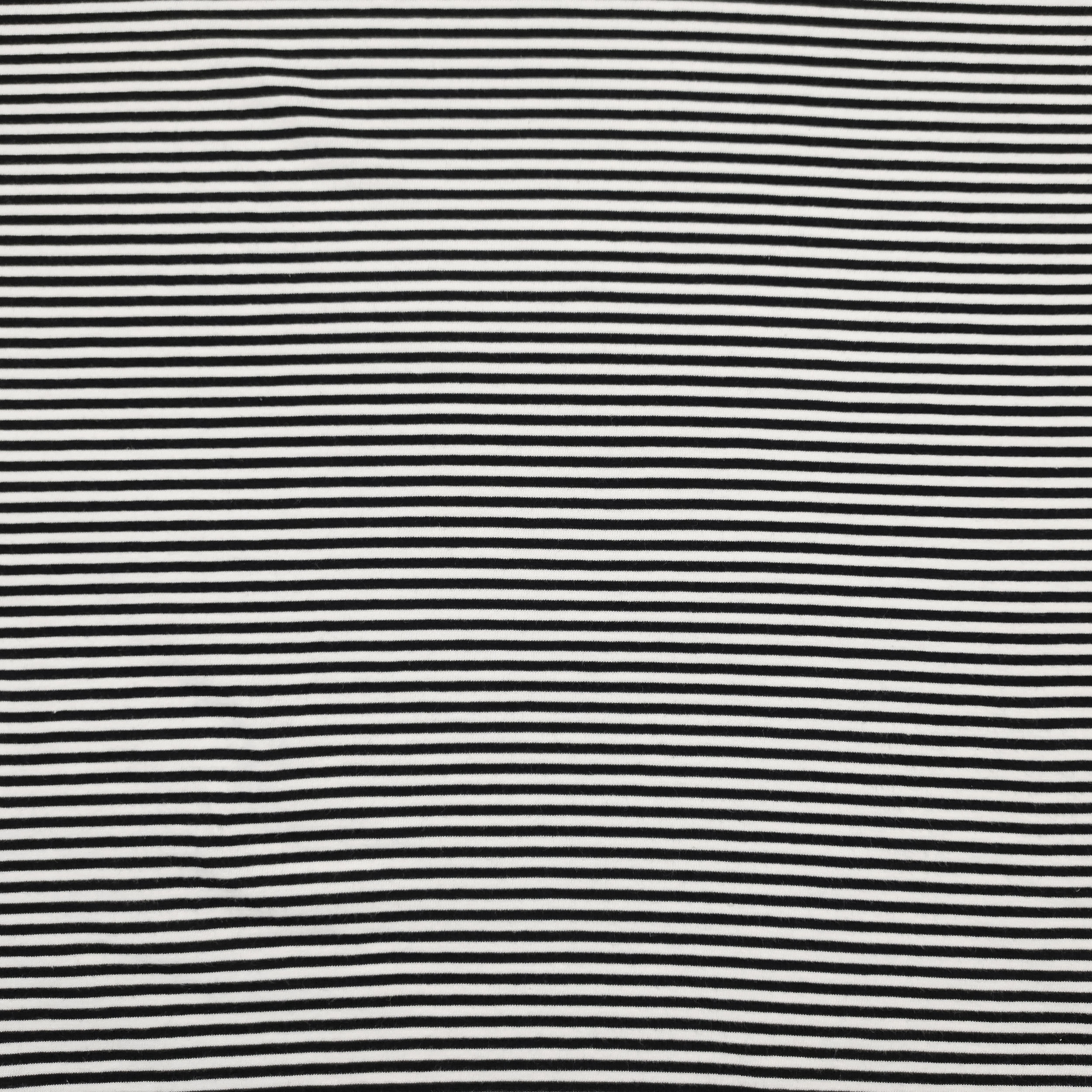 Jersey di Cotone Righe Sottili Bianco e Nero