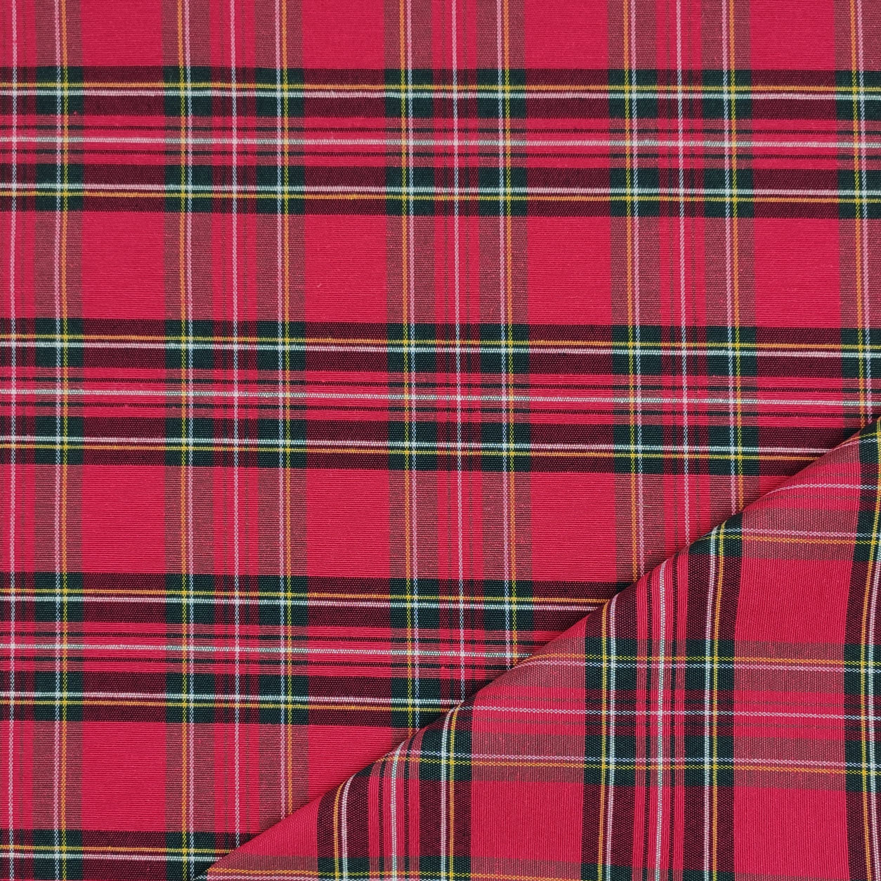 Tessuto per cuscini misto cotone scozzese in rosso