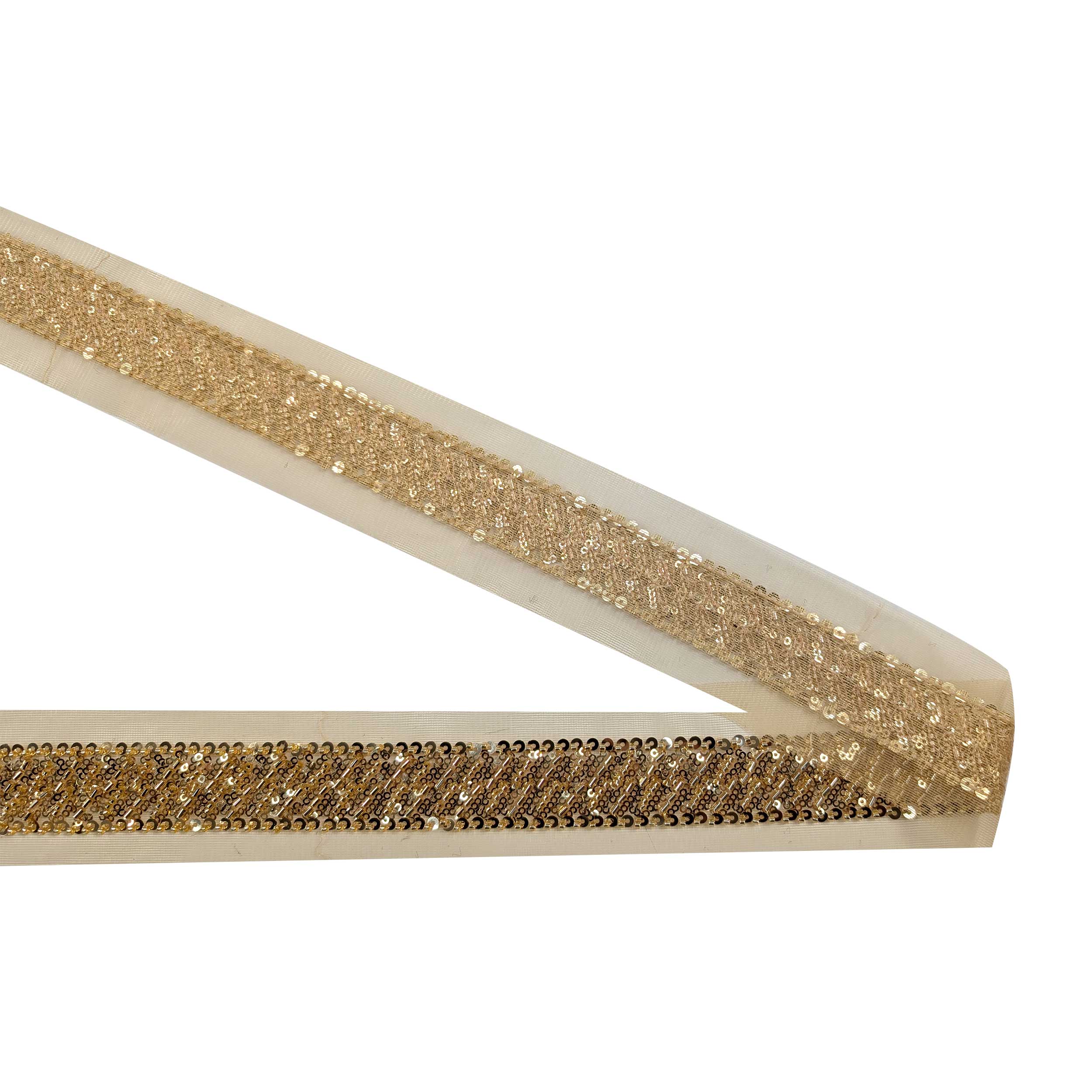Passamaneria Paillettes su Tulle Oro Image