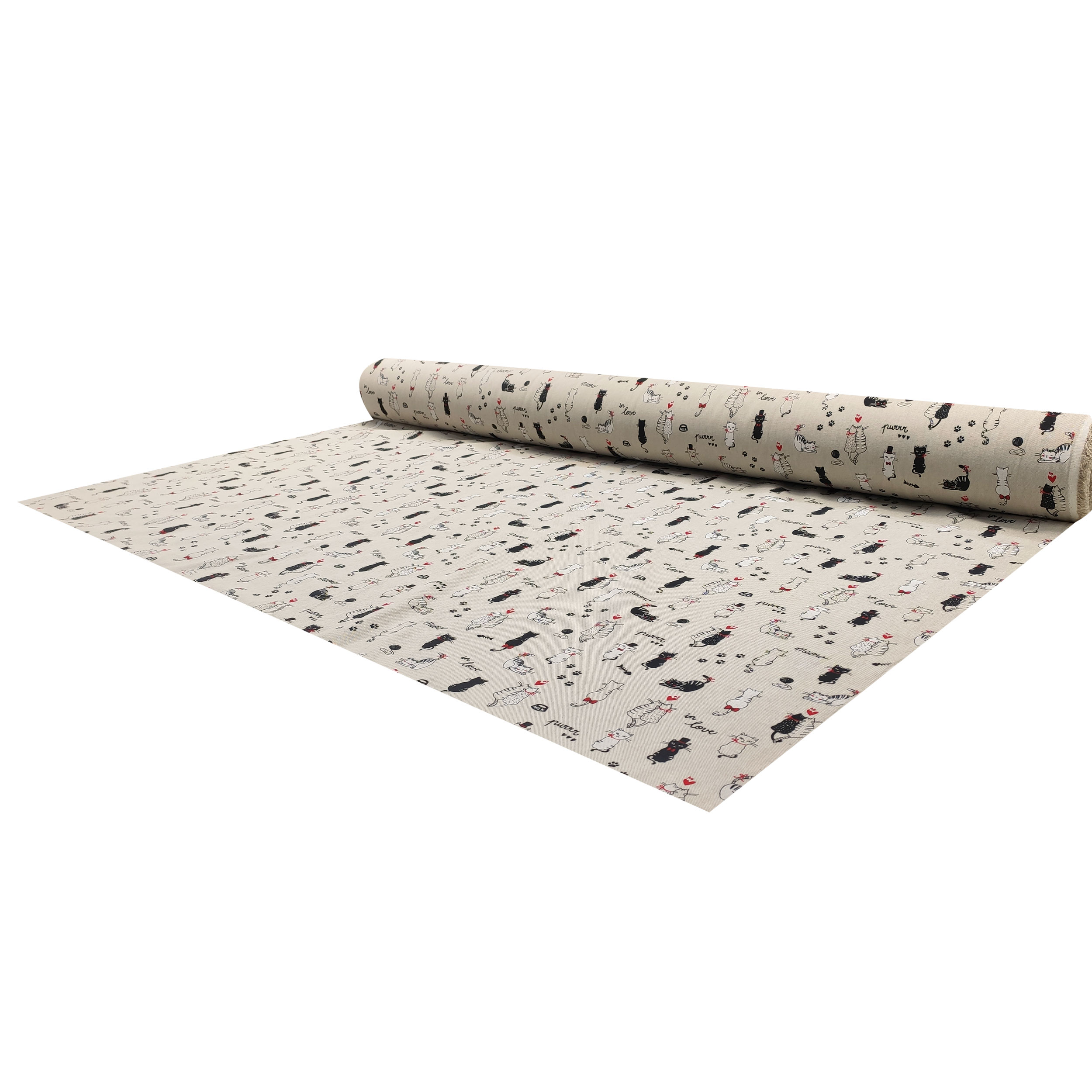 Tessuto Panama Gattini In Love