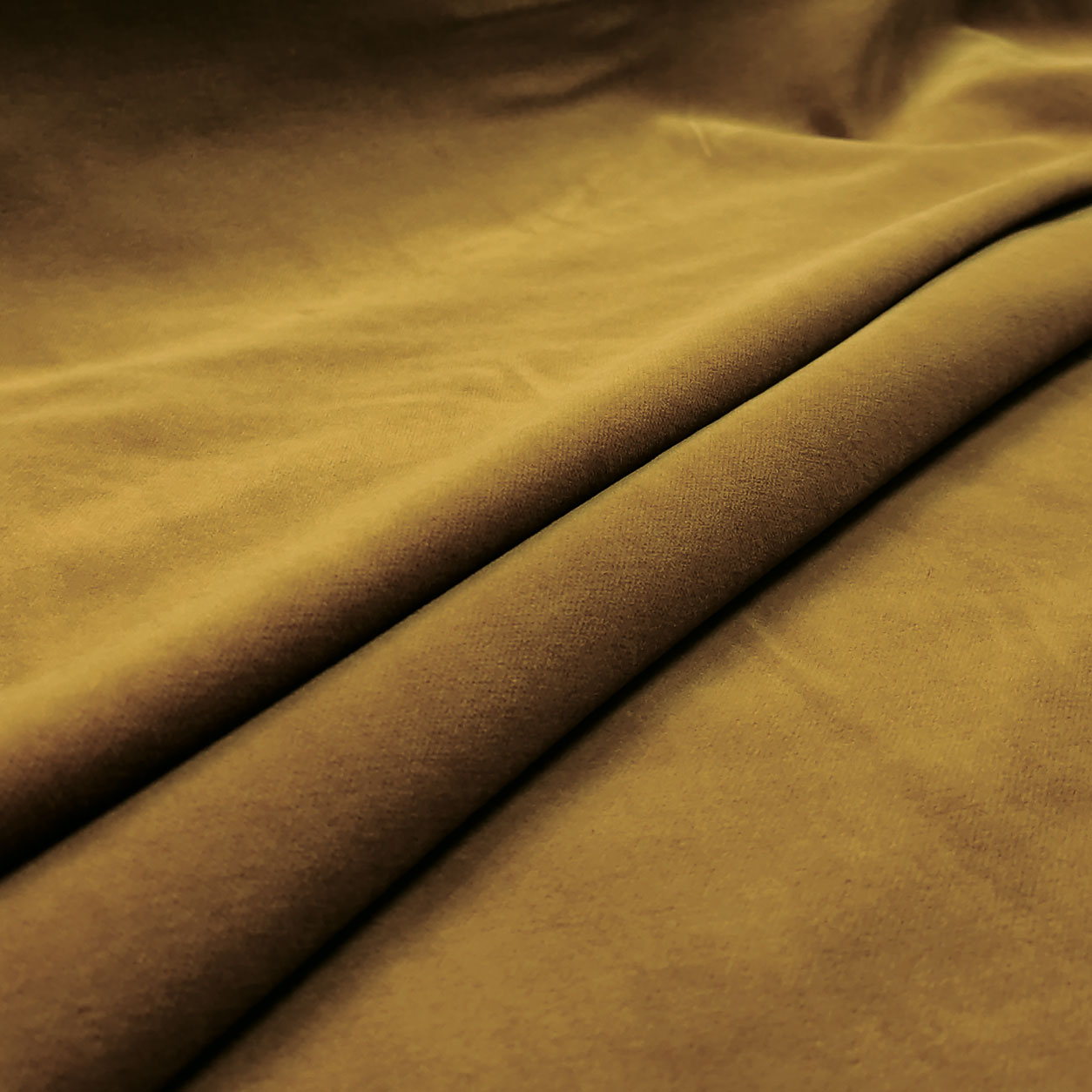 Velluto di Cotone Tinta Unita Senape Scuro