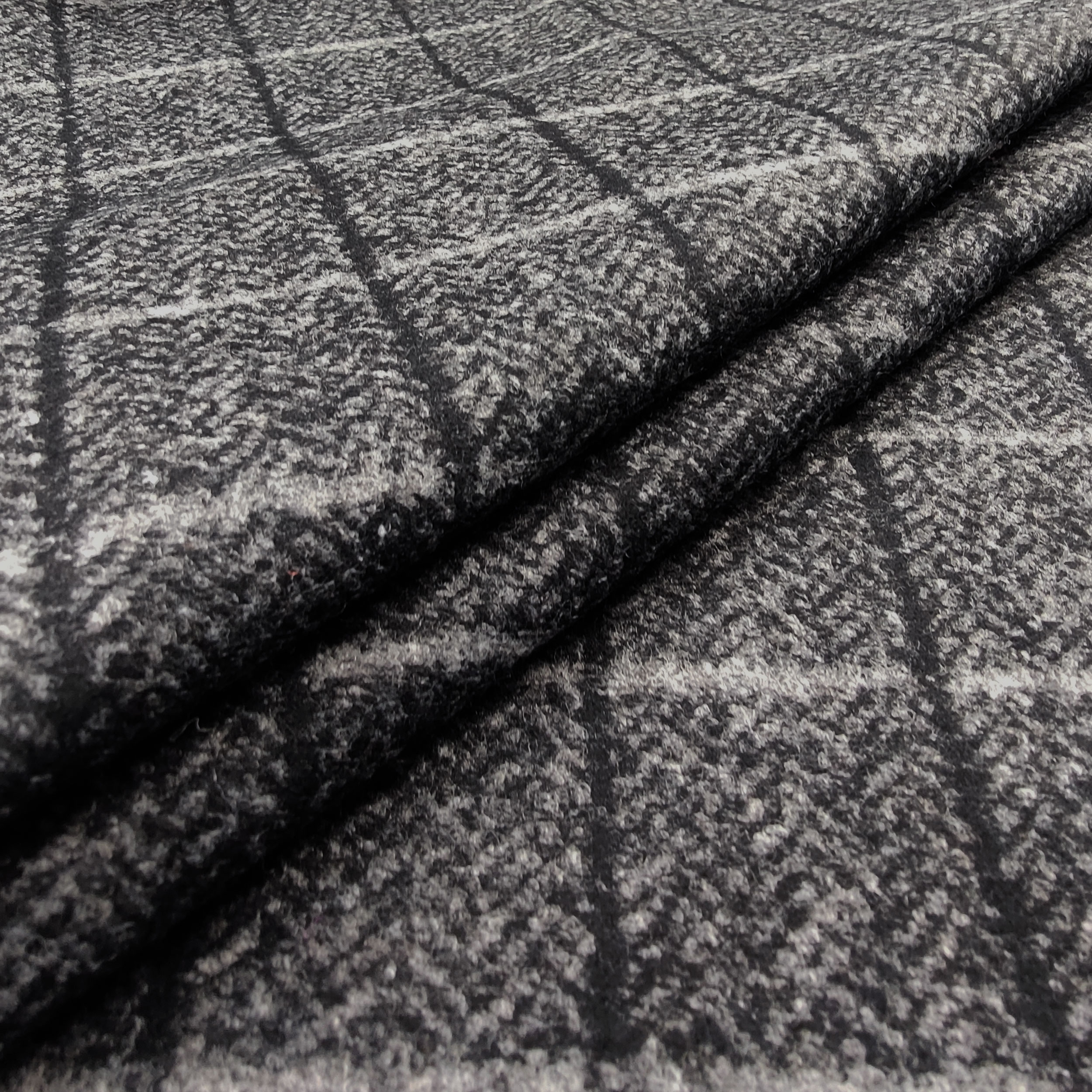 Neoprene Double-Side Tartan in Lana e Grigio