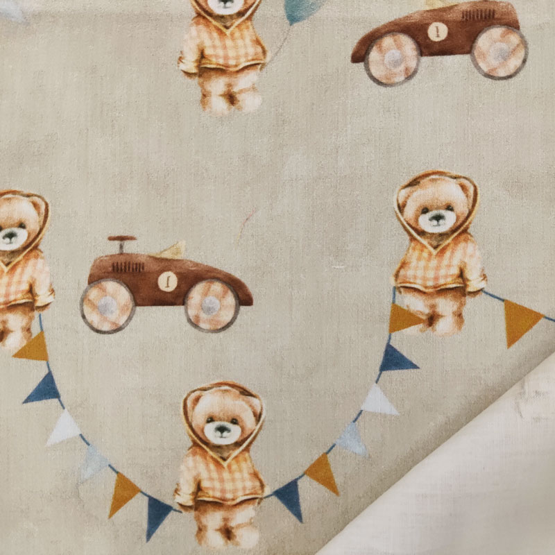 Rasatello di Cotone Teddy Sfondo Beige