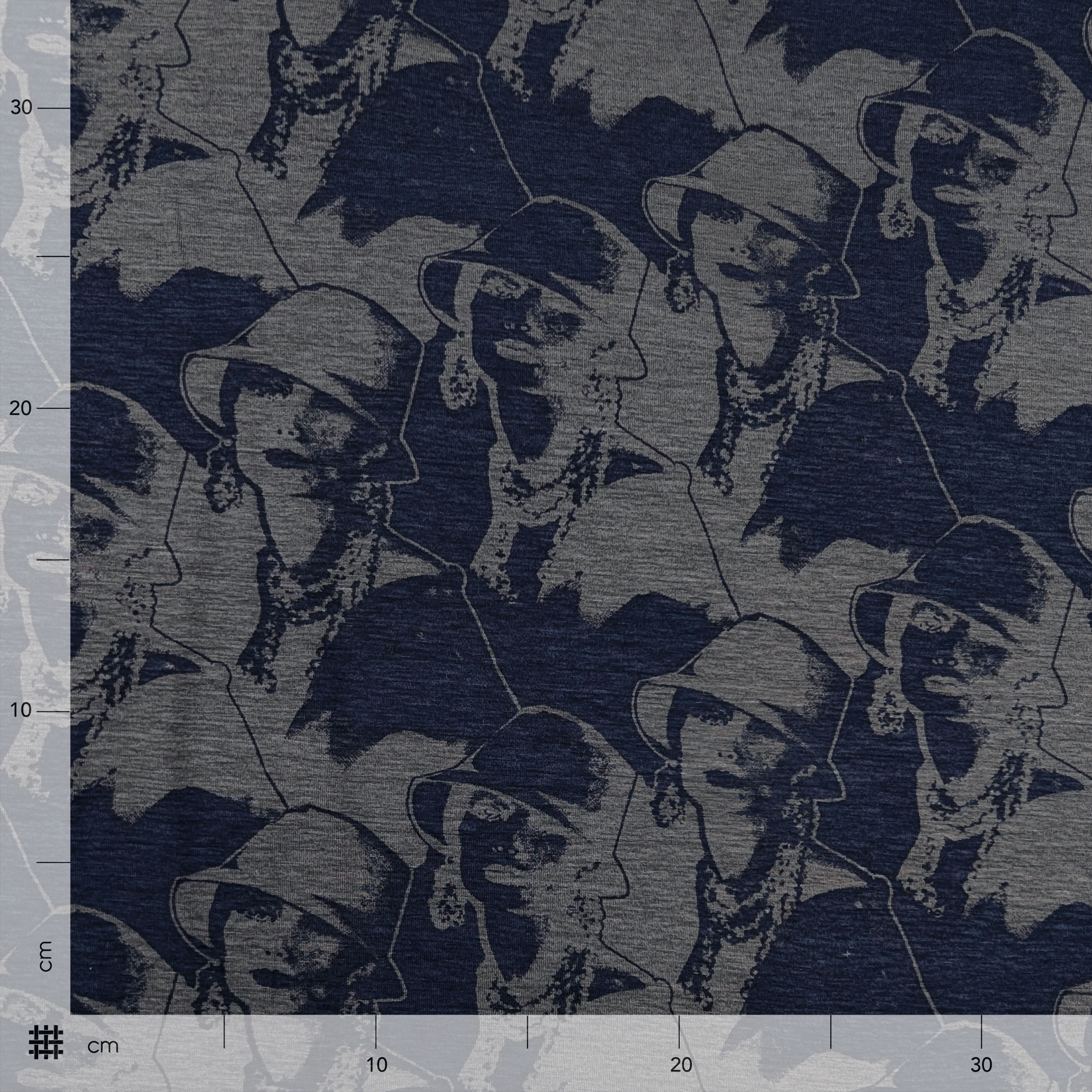 Maglina Cotone Moda Grigio Melange e Blu Image