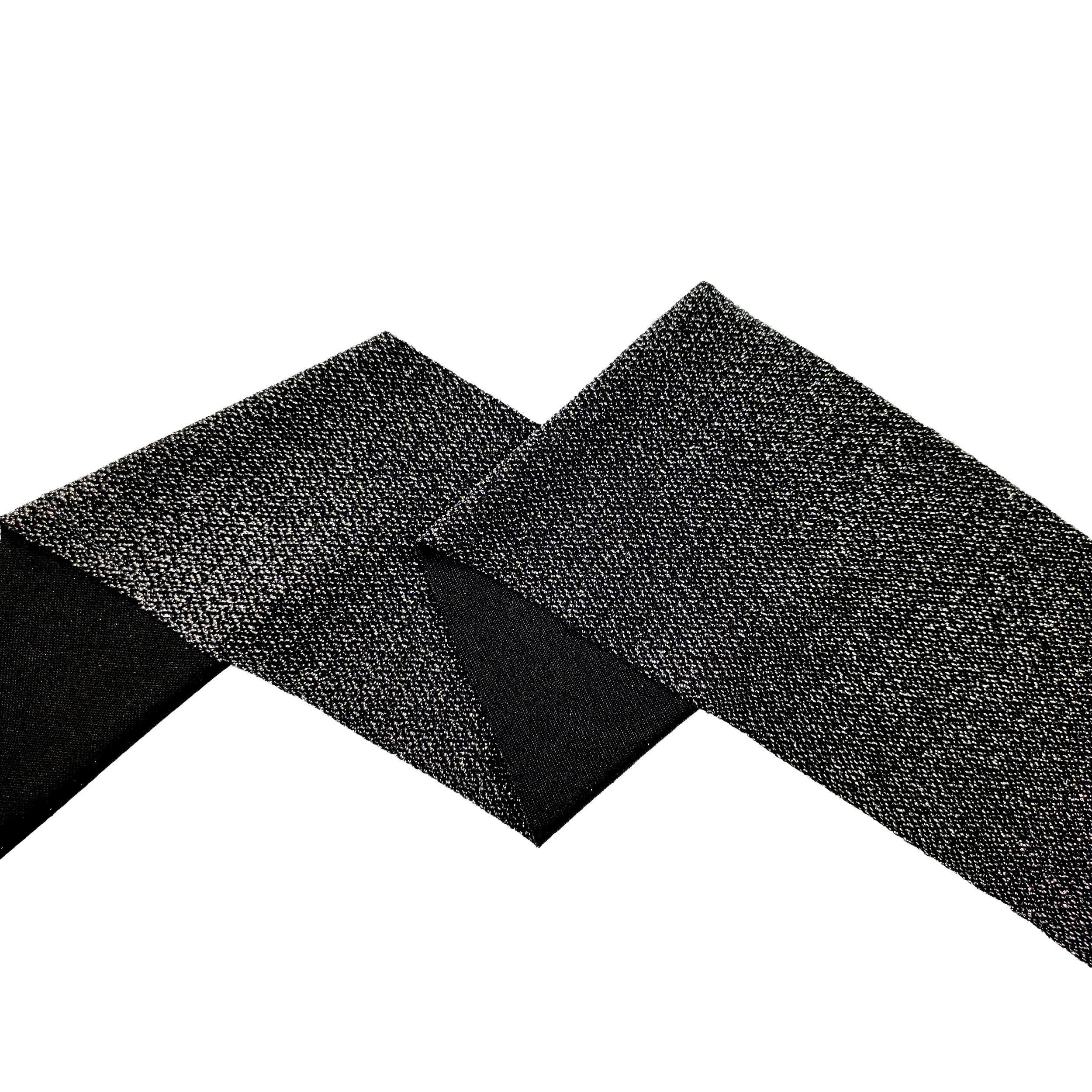 Bordo Bielastico Nero Lurex Argento