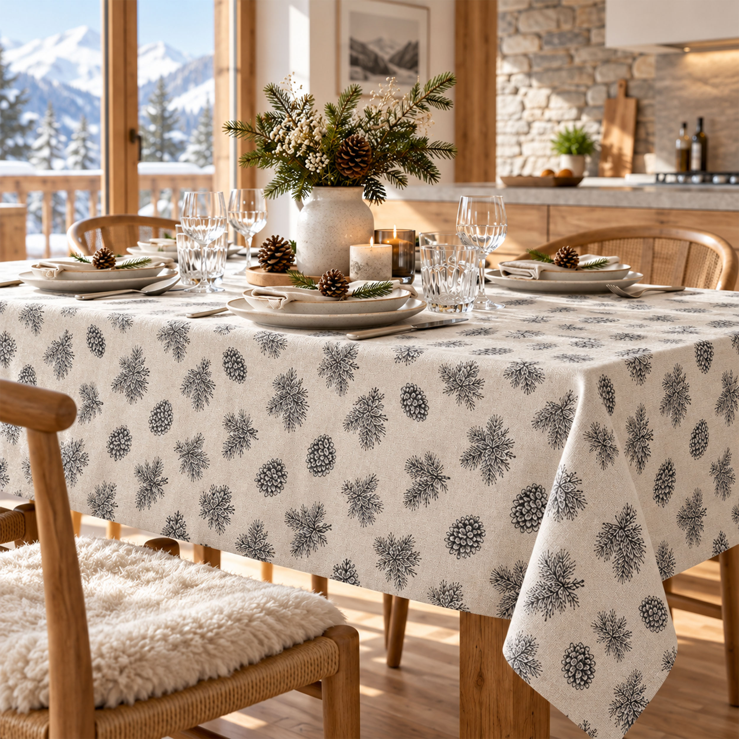Jacquard con Pigne e Aghi di Pino Image