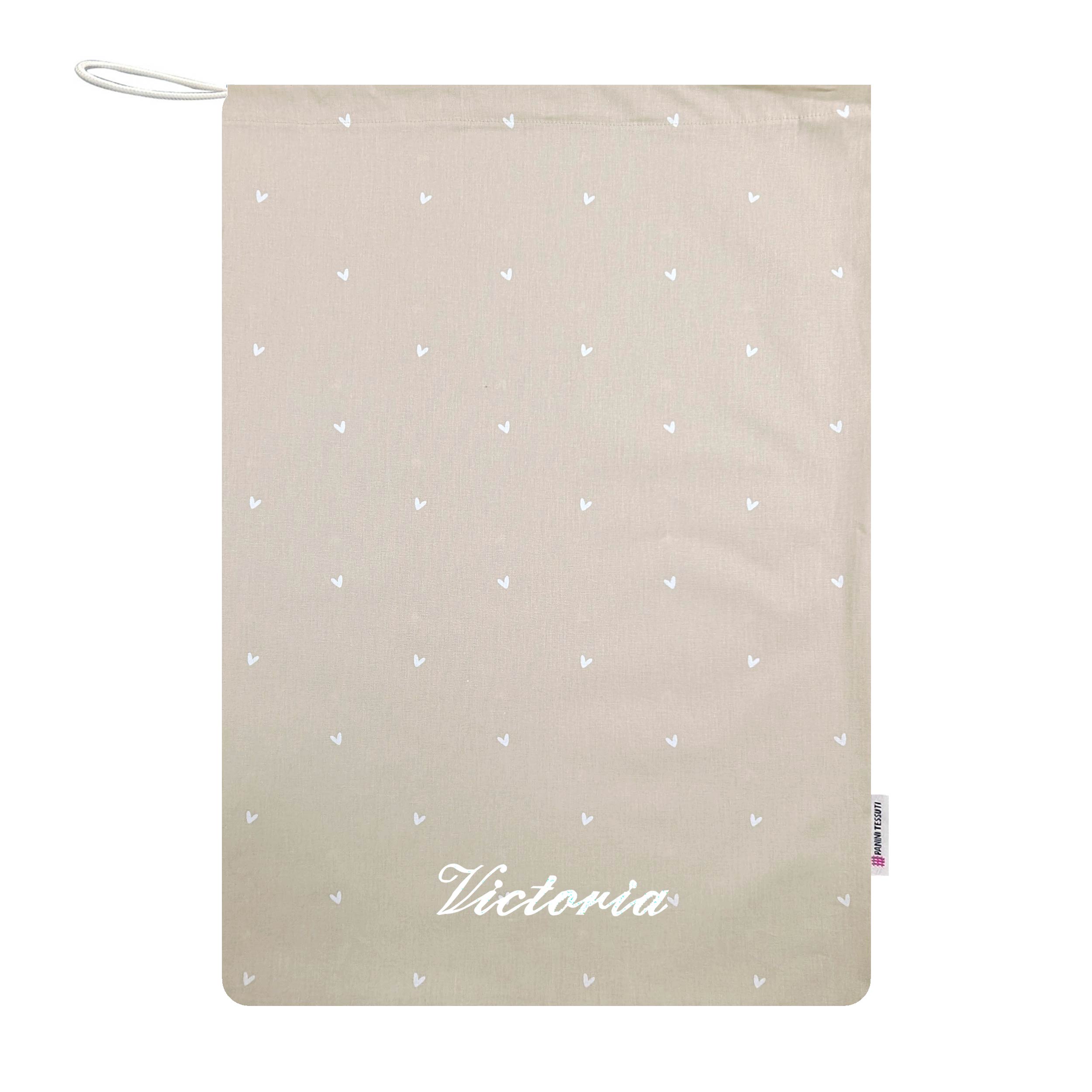 Sacchetto Asilo Cuoricini Sfondo Beige Image
