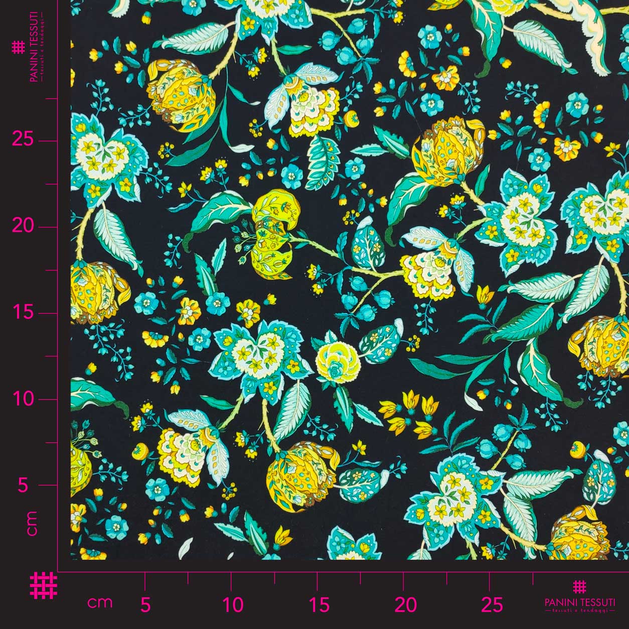 Rasatello di cotone fiori gialli