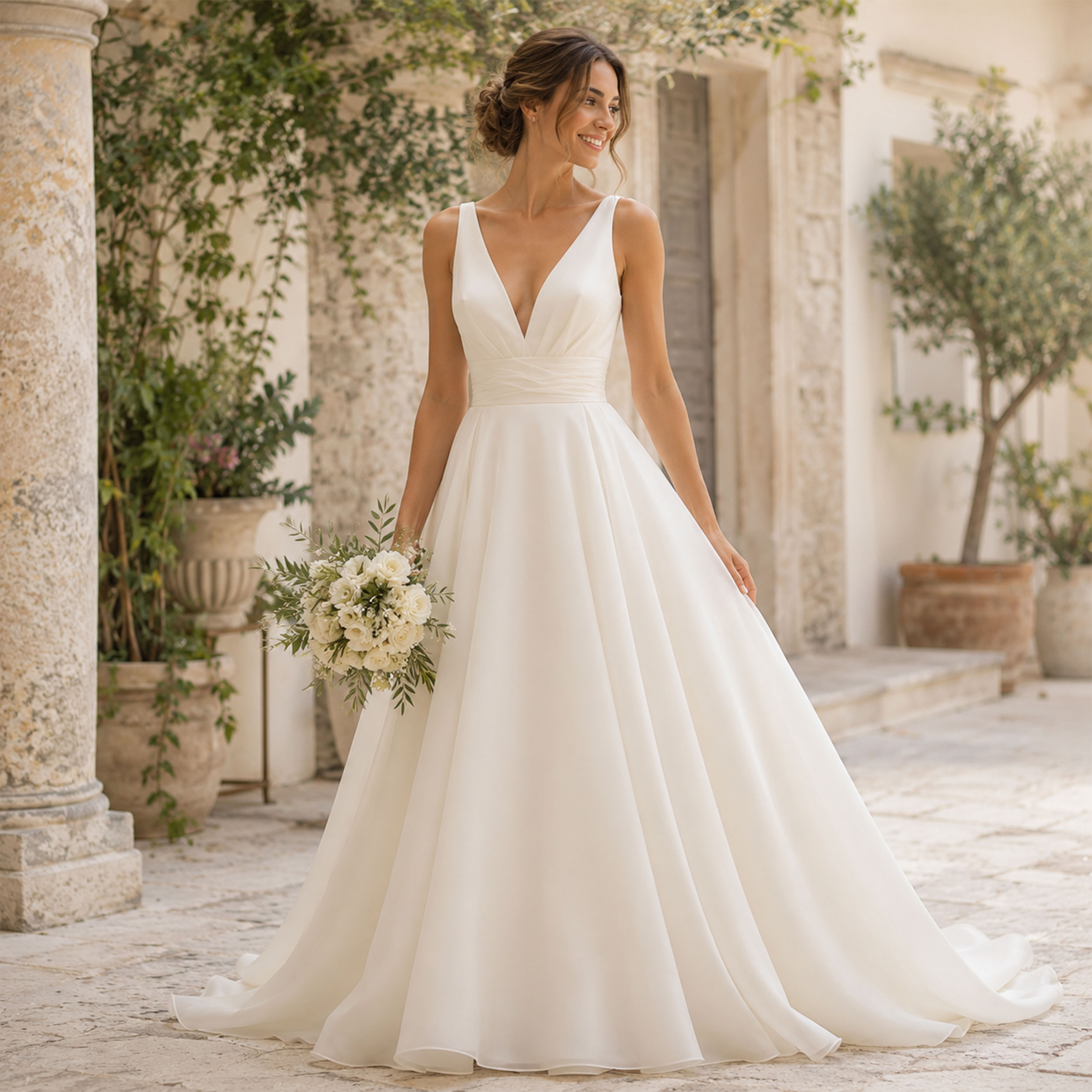 Doppia Organza Setata Avorio Image