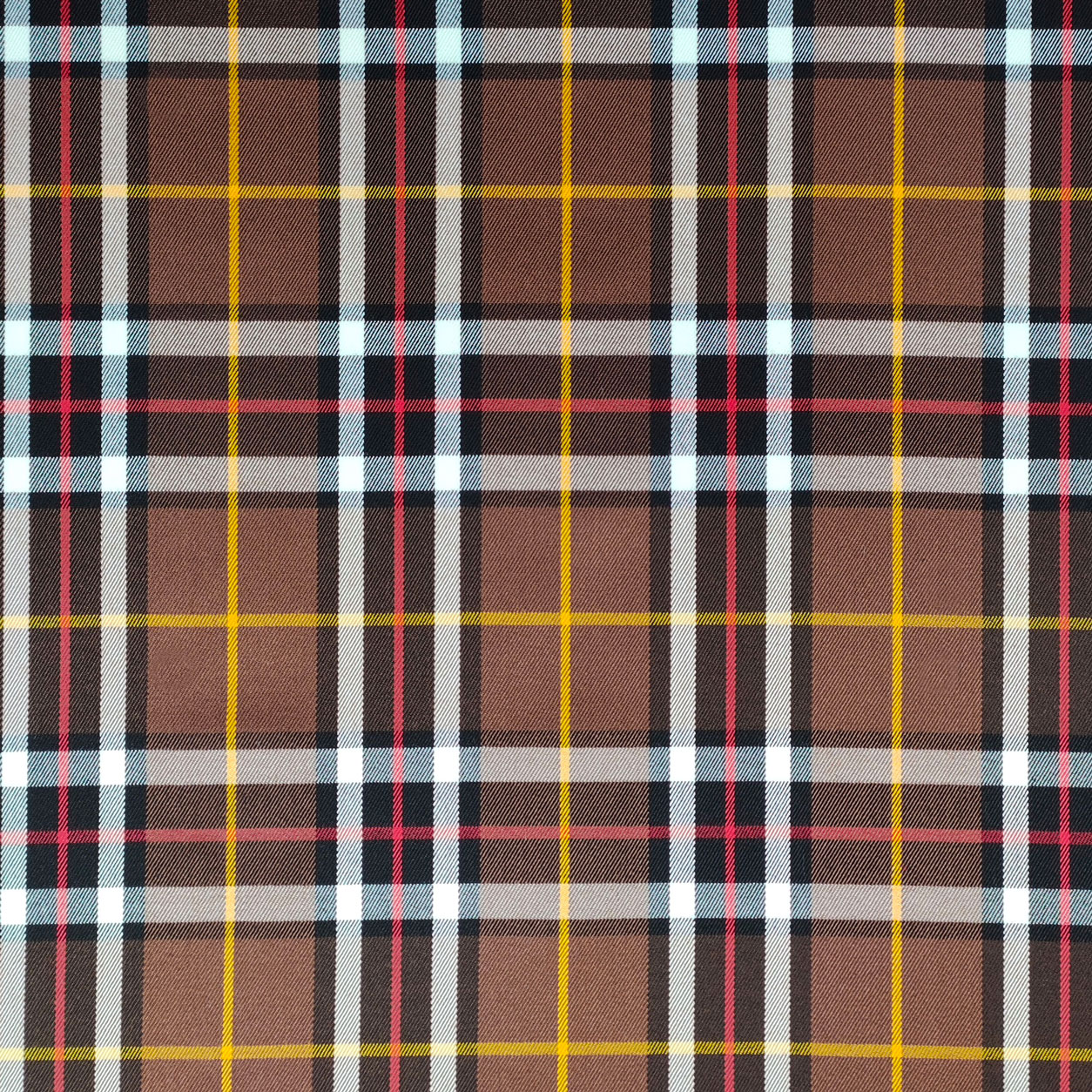 Tessuto Tartan Color Cioccolato Righe Rosse e Gialle Image