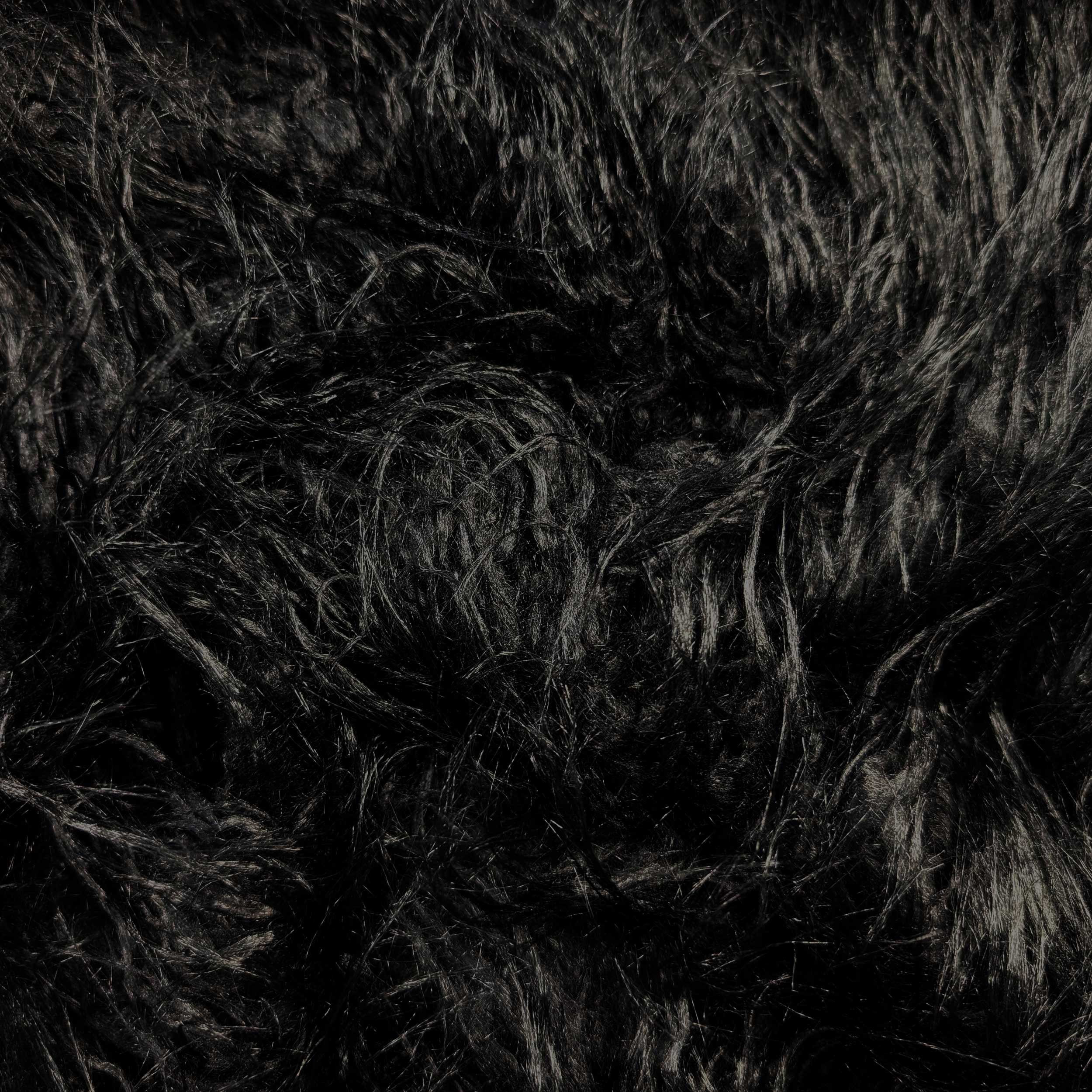 Pelliccia Pelo Lungo Nero Mongolia Image
