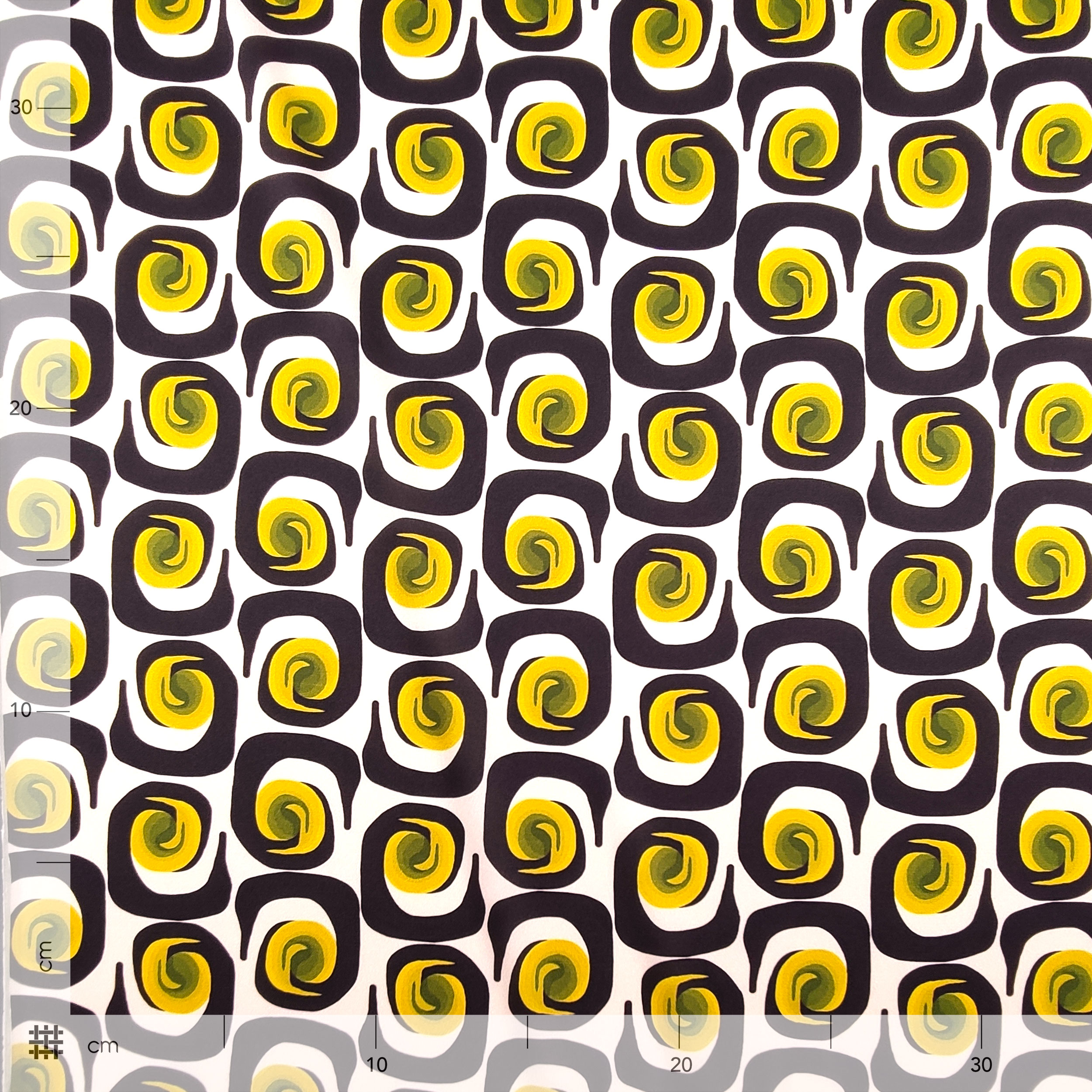 Rasetto Elasticizzato Setato Moda Motivi Astratti Giallo