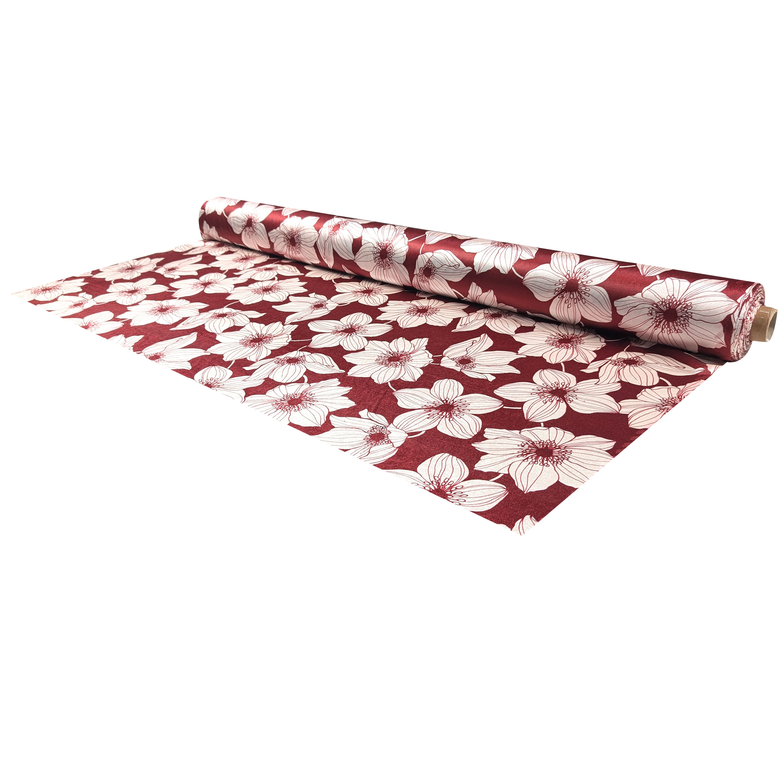 Vellutina Bordeaux Fiori Moda Bianchi Image