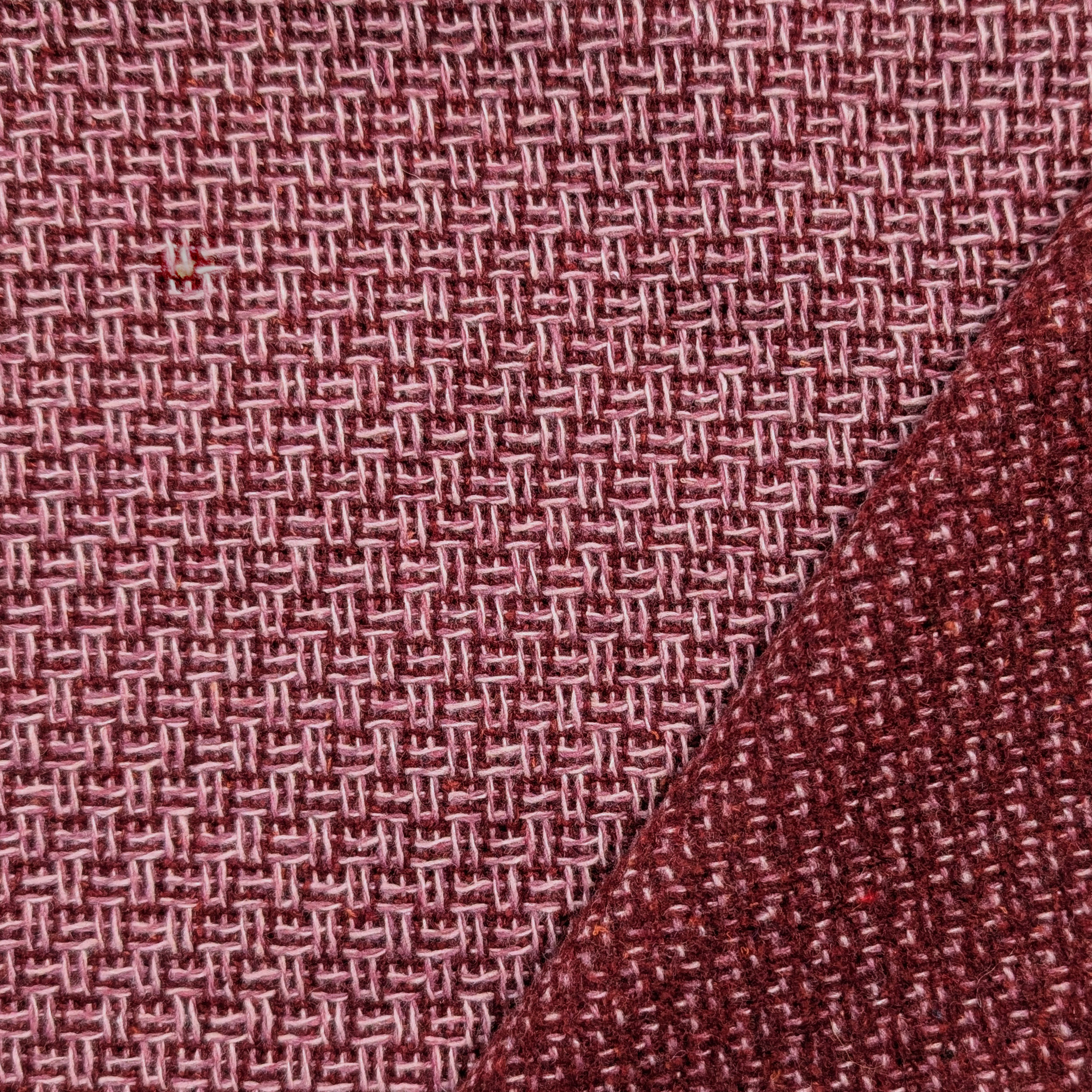 Tessuto Tweed Lana Rosso e Bianco Image