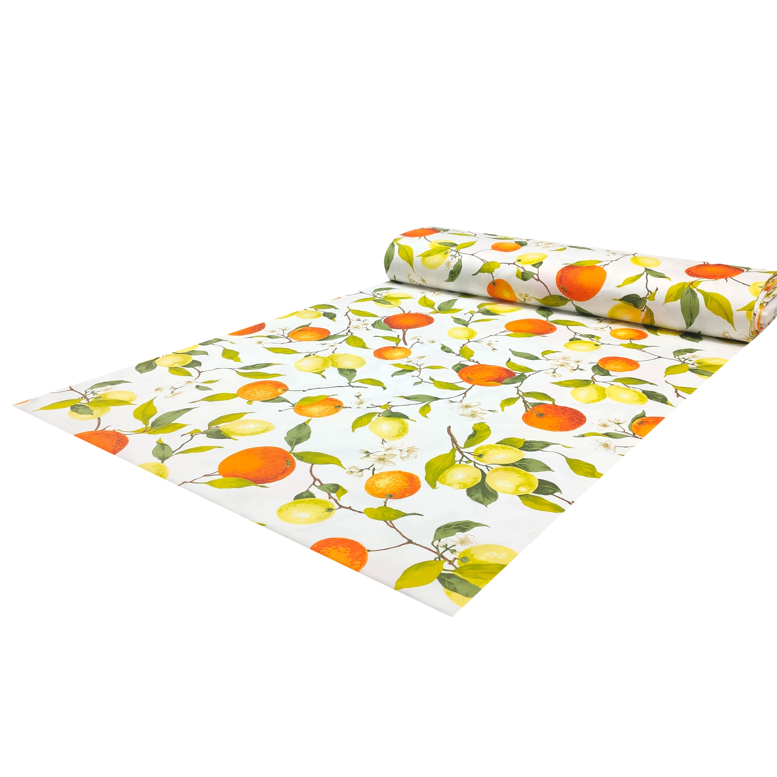 Tessuto per Tovaglia in Cotone Fantasia Limoni e Arance