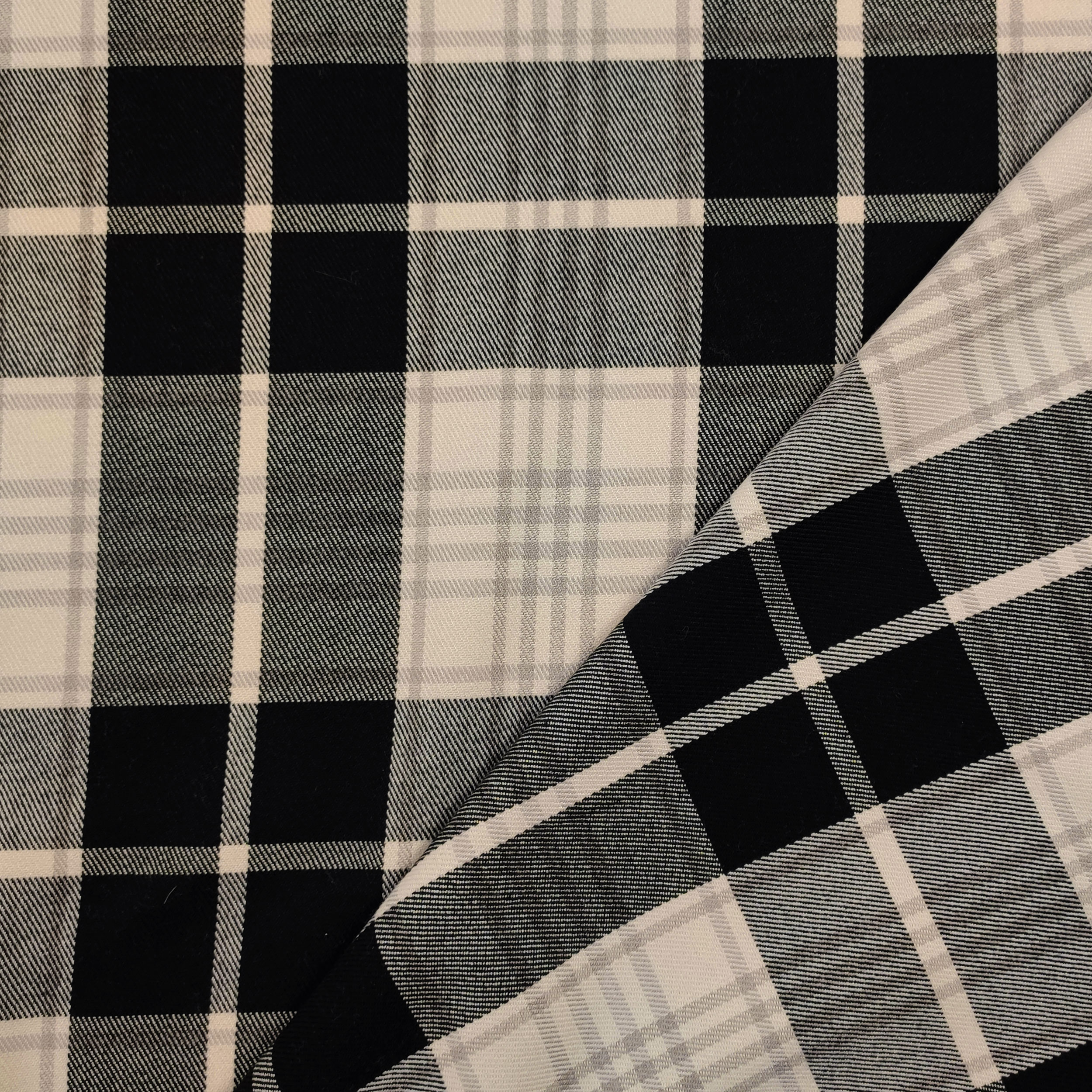 Tessuto Tartan Cipria e Nero