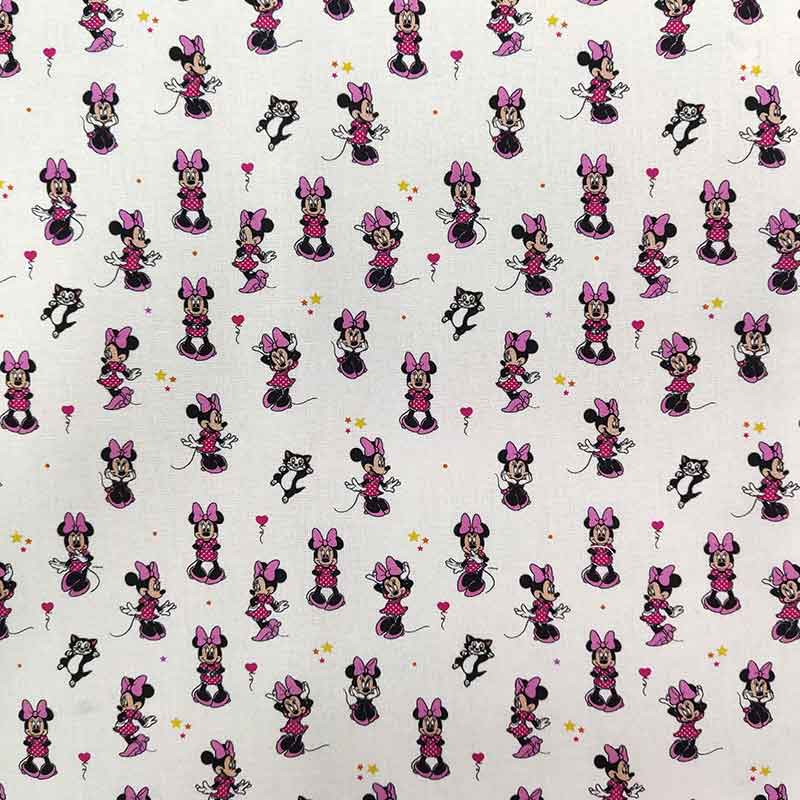 Ritaglio Tessuto Cotone Disney Minnie Superstar Mini 50x140 cm