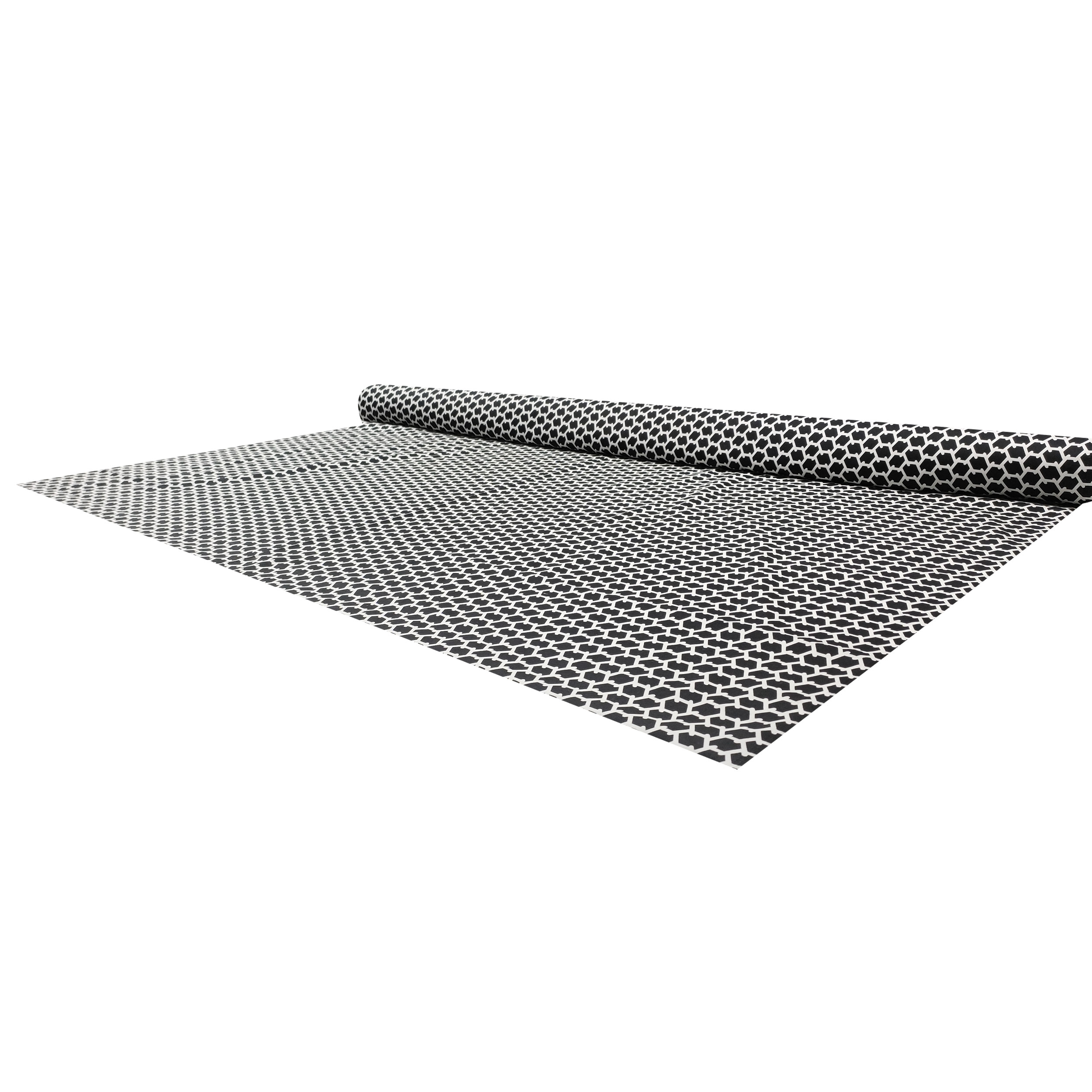 Cotone Elasticizzato Nero Geometria Astratta