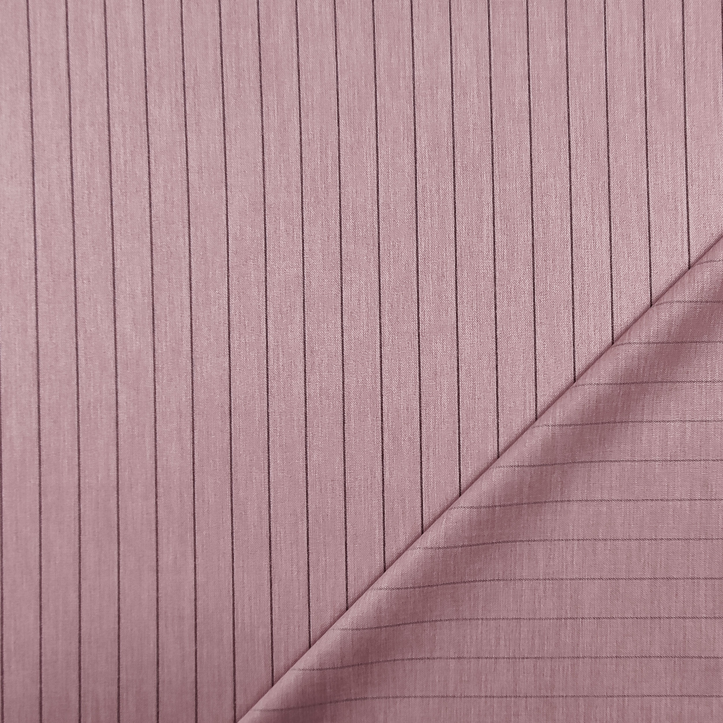 Tessuto Elasticizzato Gessato Lino Rosa