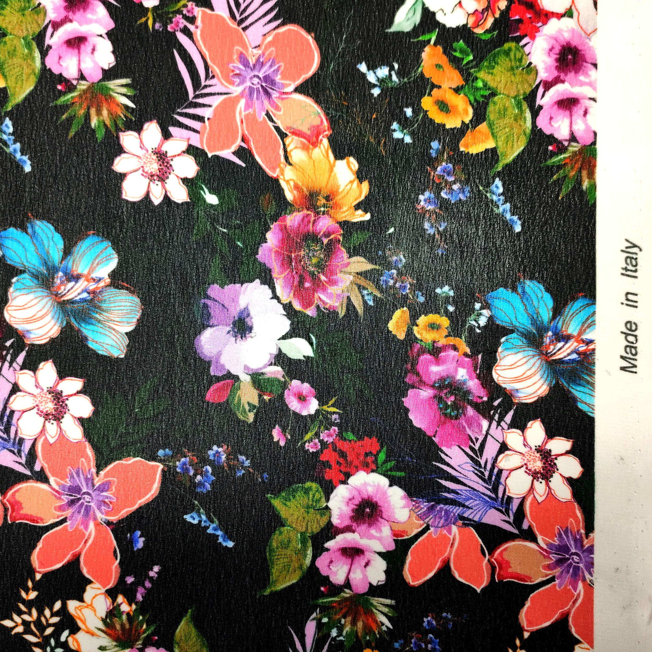 Chiffon Misto Seta Fantasia Floreale Colorata