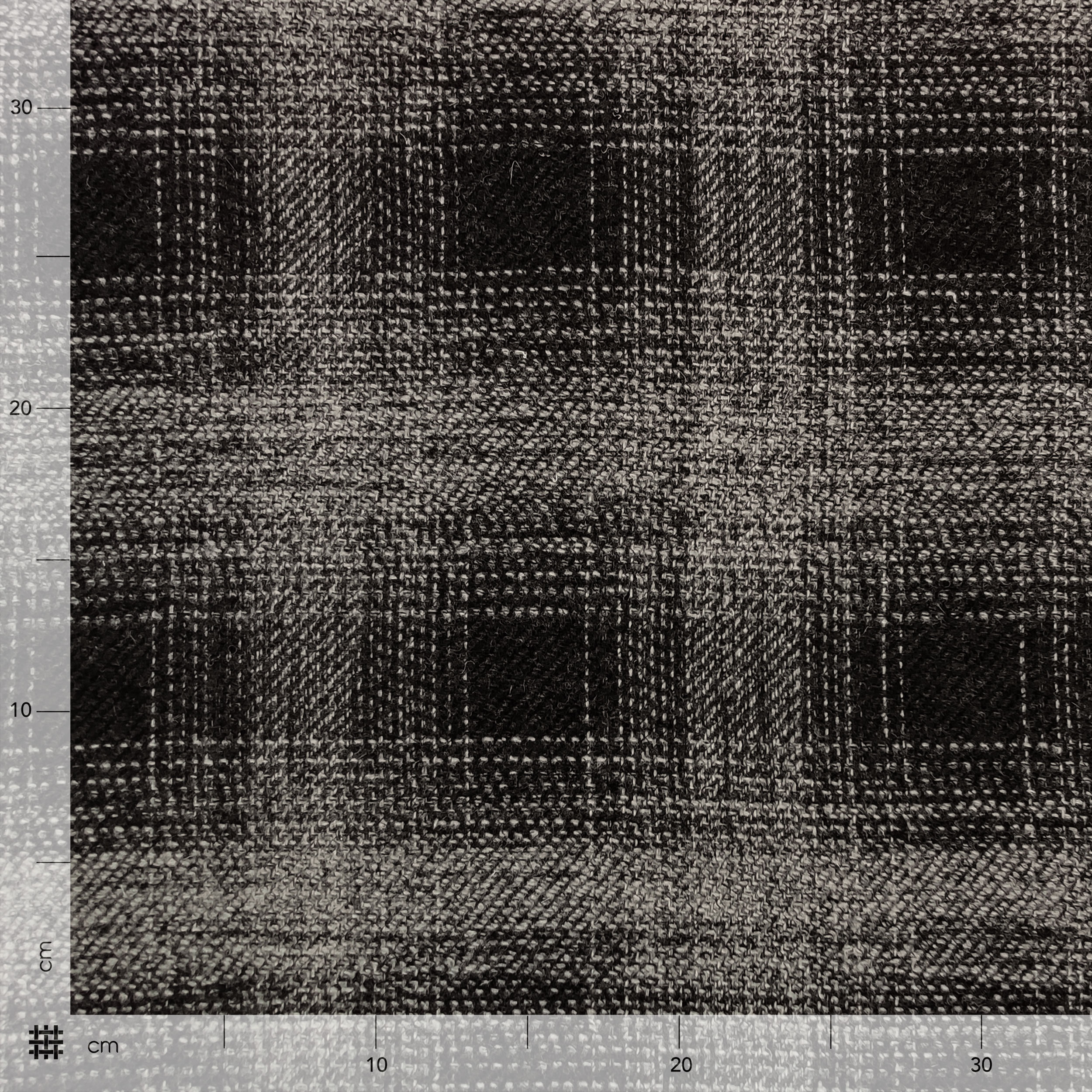  Cappotto Quadri Effetto Sfumato Grigio e Nero