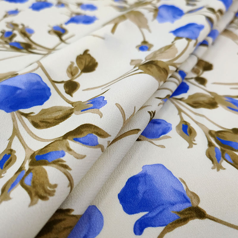Tessuto Seta Alta Moda Rose Blu