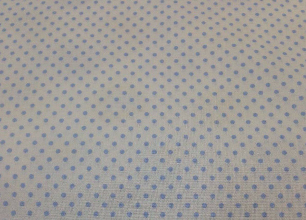 Tessuto Cotone a Pois Azzurri
