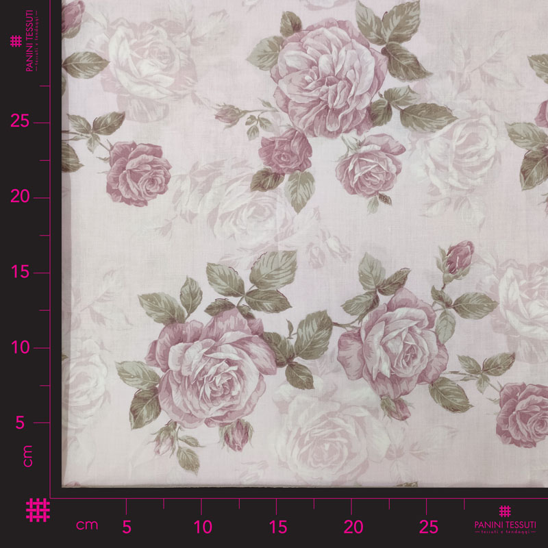 Tessuto cotone abbigliamento rose orchidea