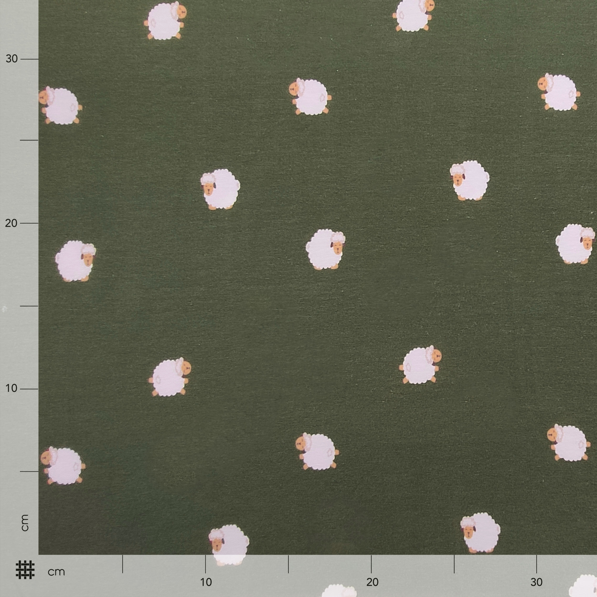 Jersey Cotone Fantasia Pecorelle Sfondo Militare