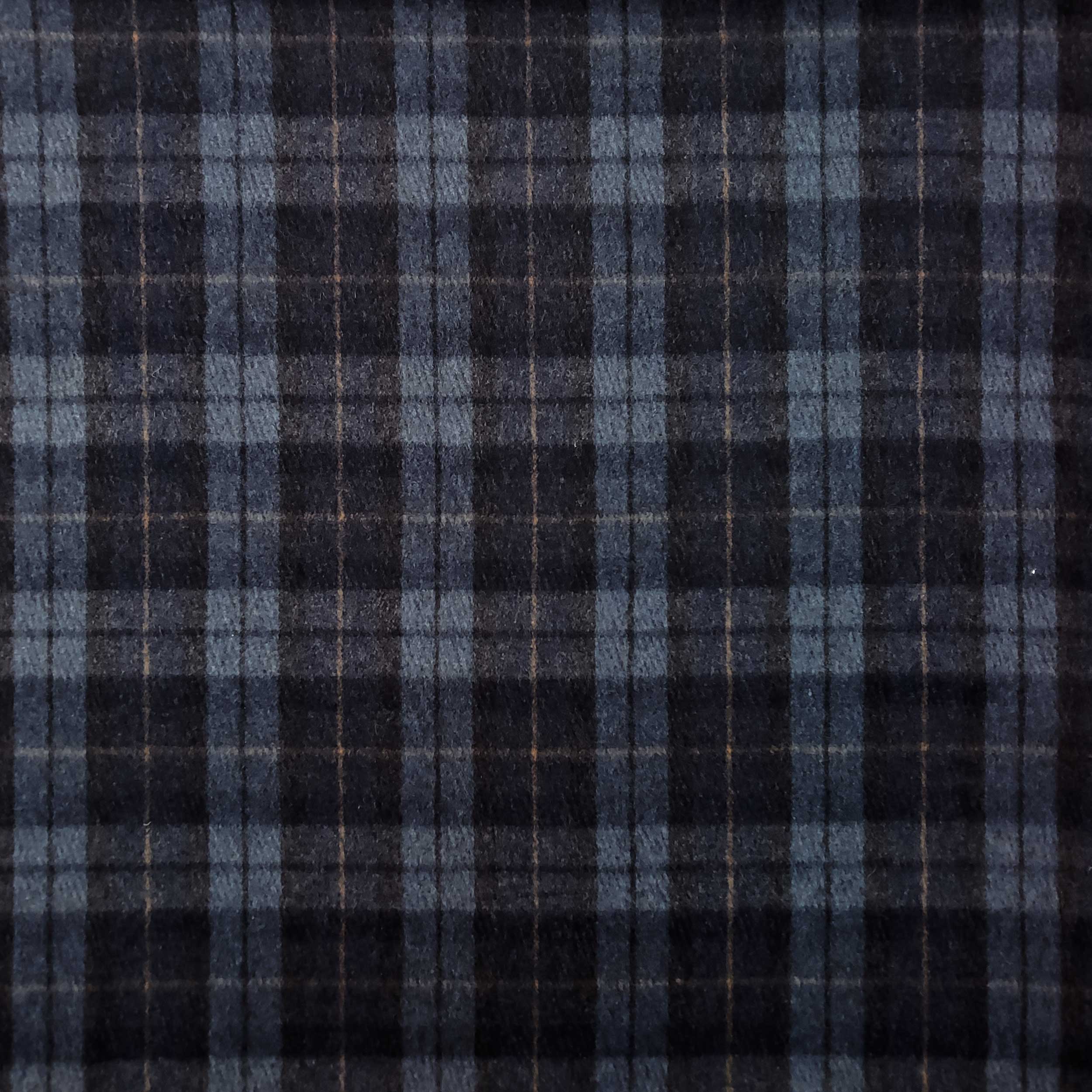 Tartan in Flanella Blu Scuro