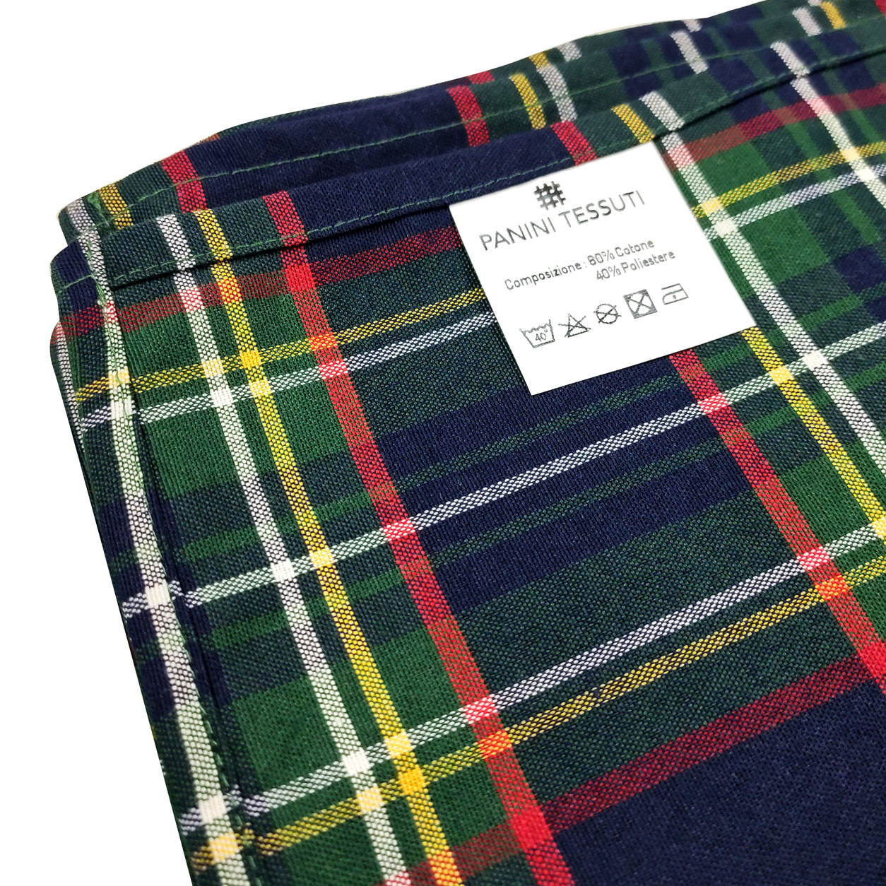 Tovaglia Confezionata Misto Cotone Scozzese Blu