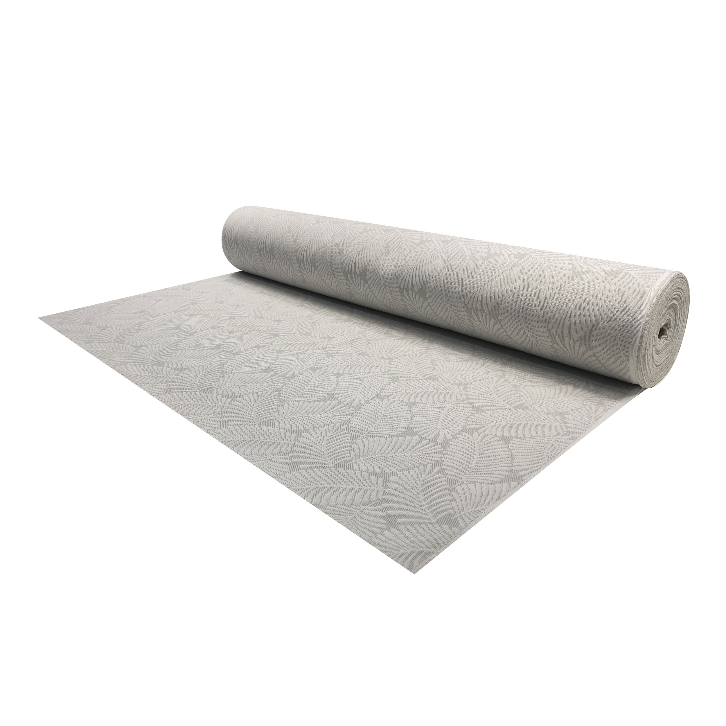 Jacquard Copriletto Matelassè Foglie Grigio