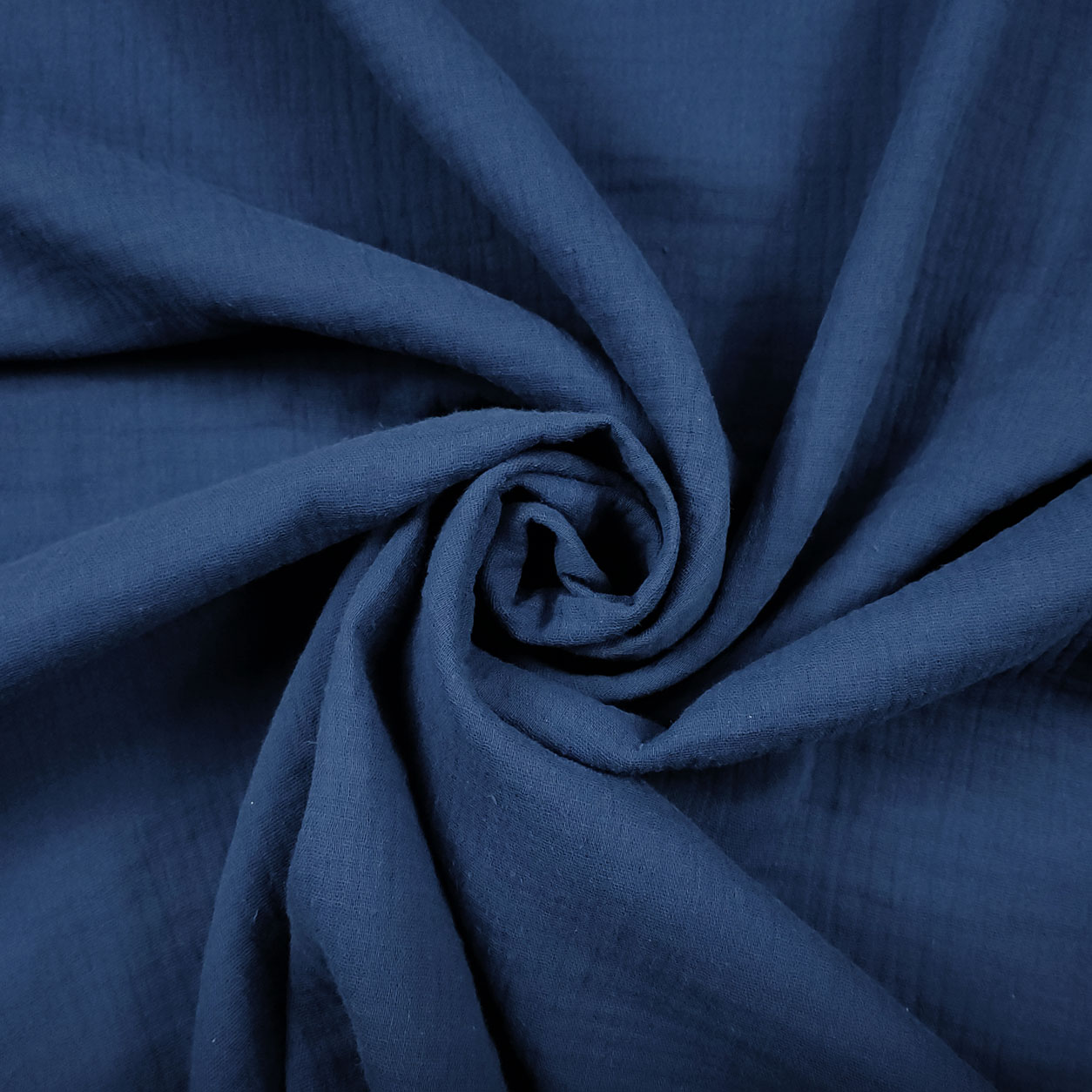 mussola in cotone blu