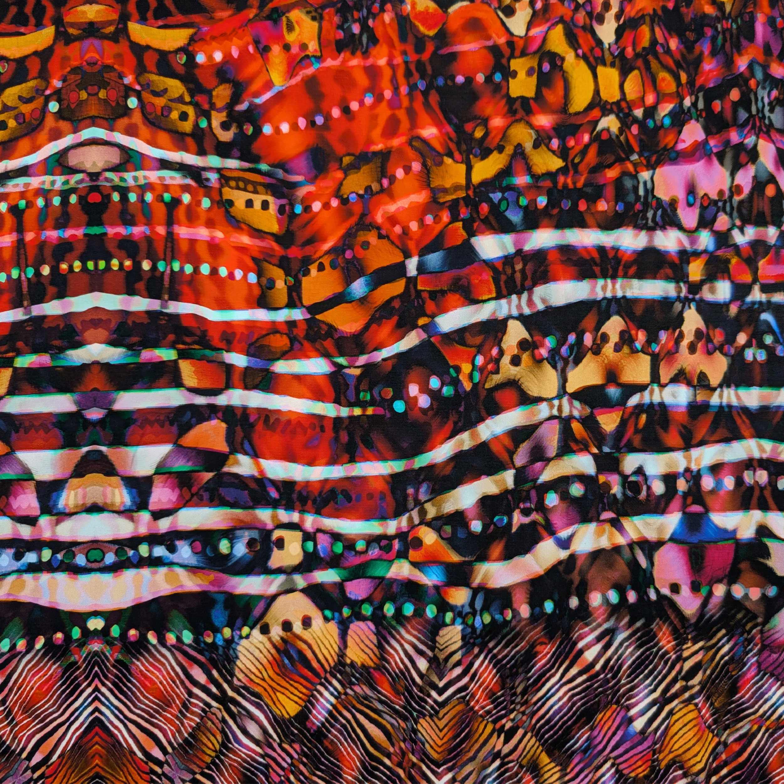 Maglina Cotone Fantasia Astratta Multicolor Image