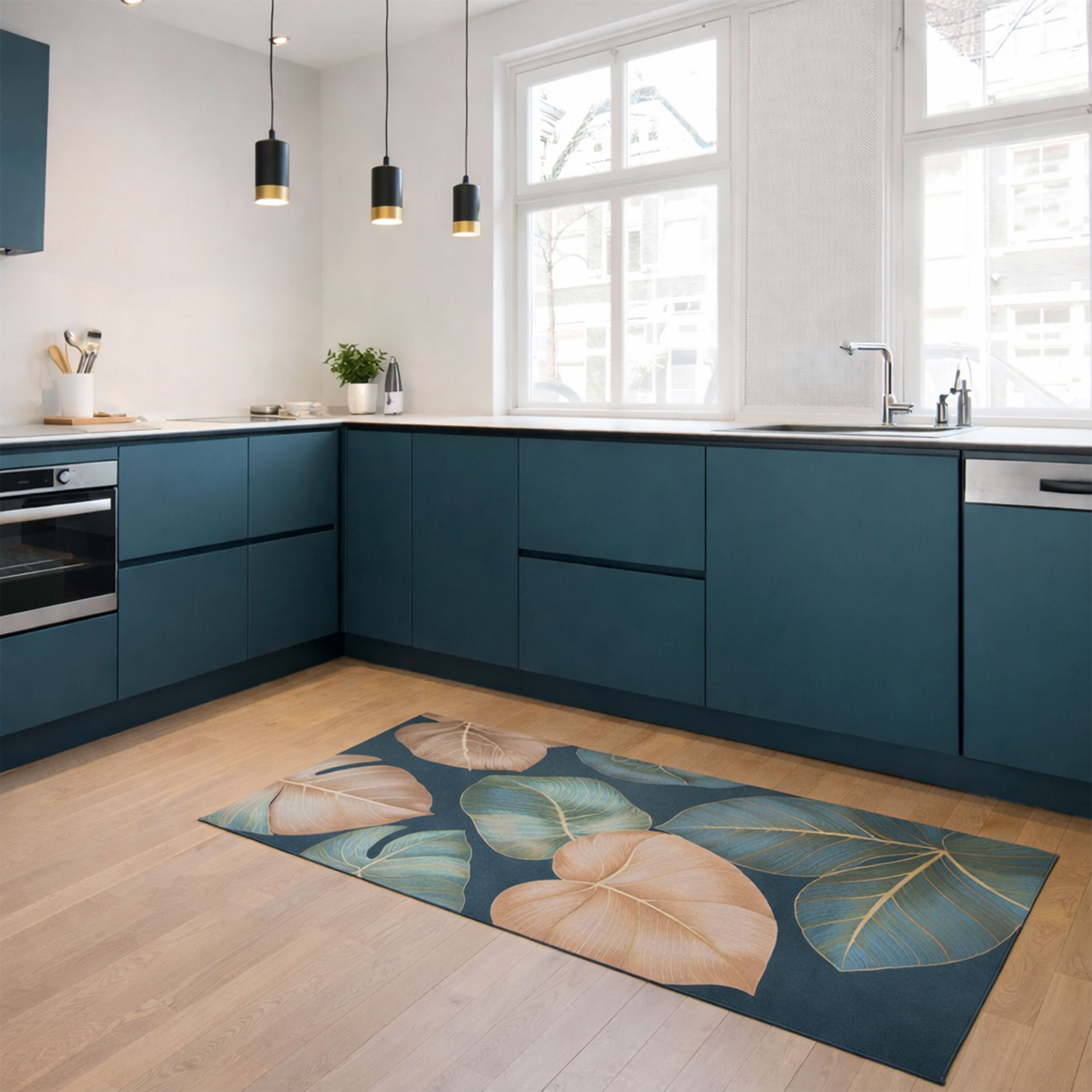 Passatoia da Cucina con Foglie Eleganti Image
