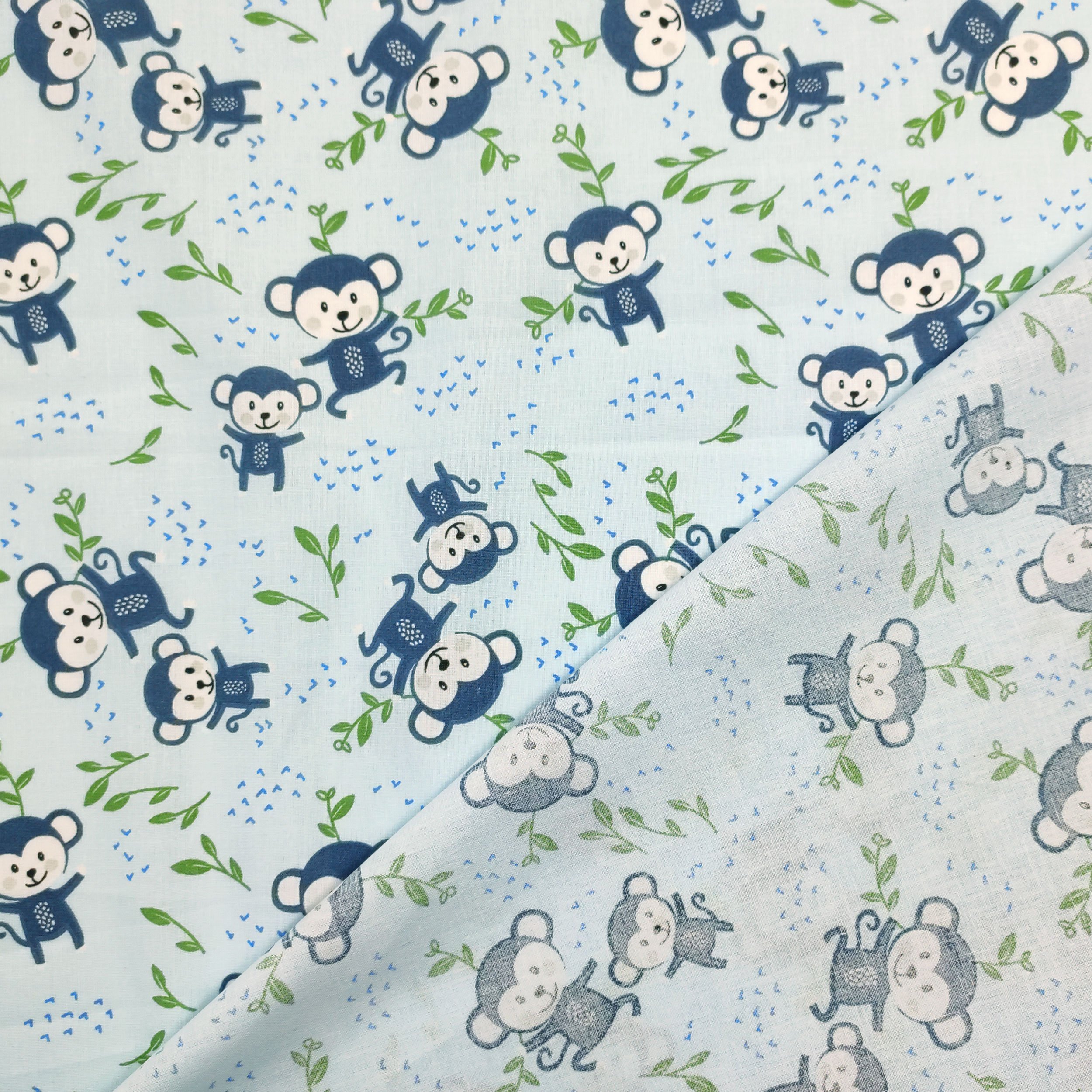 Cotone Scimmiette Blu