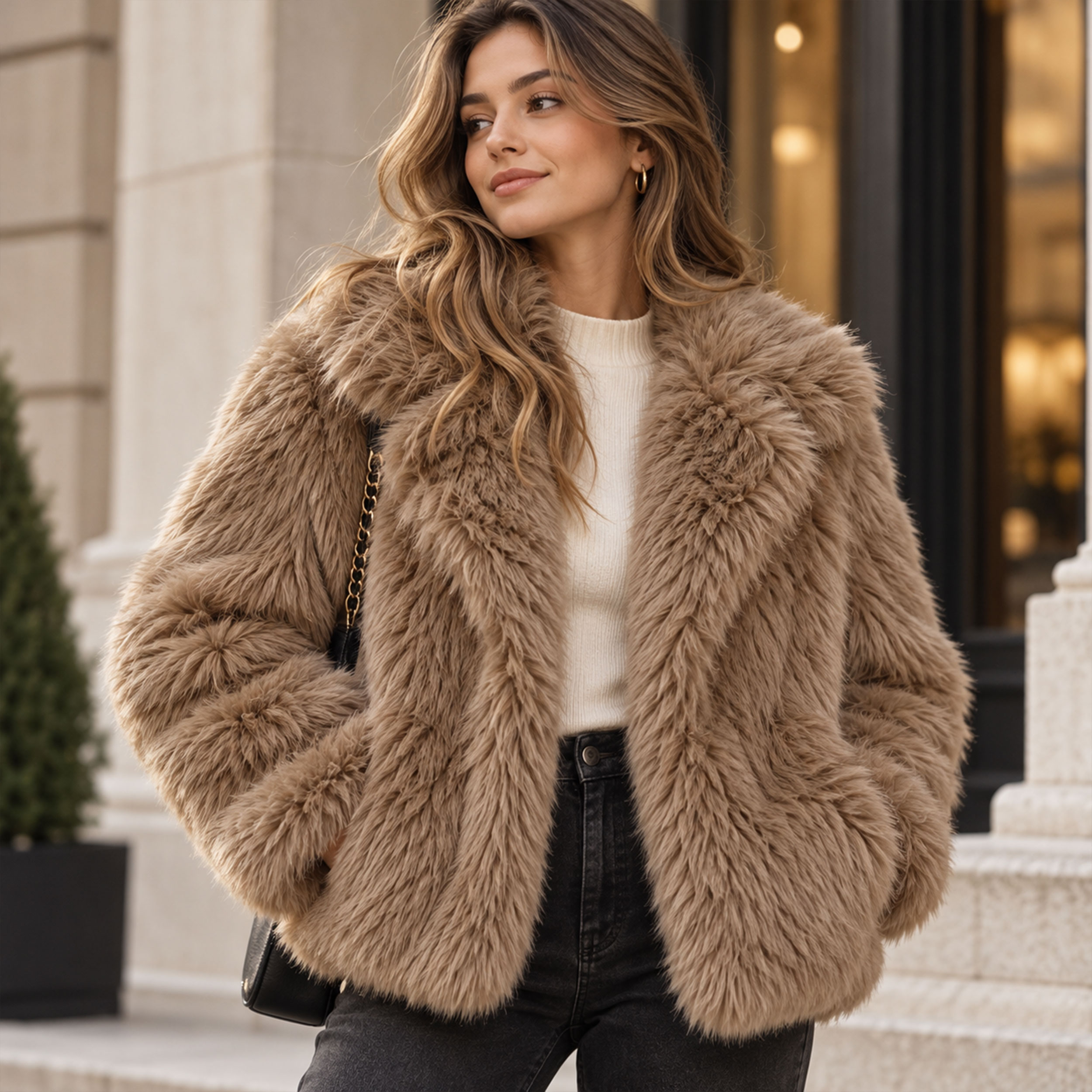 Pelliccia Super Morbida Marrone Chiaro Image